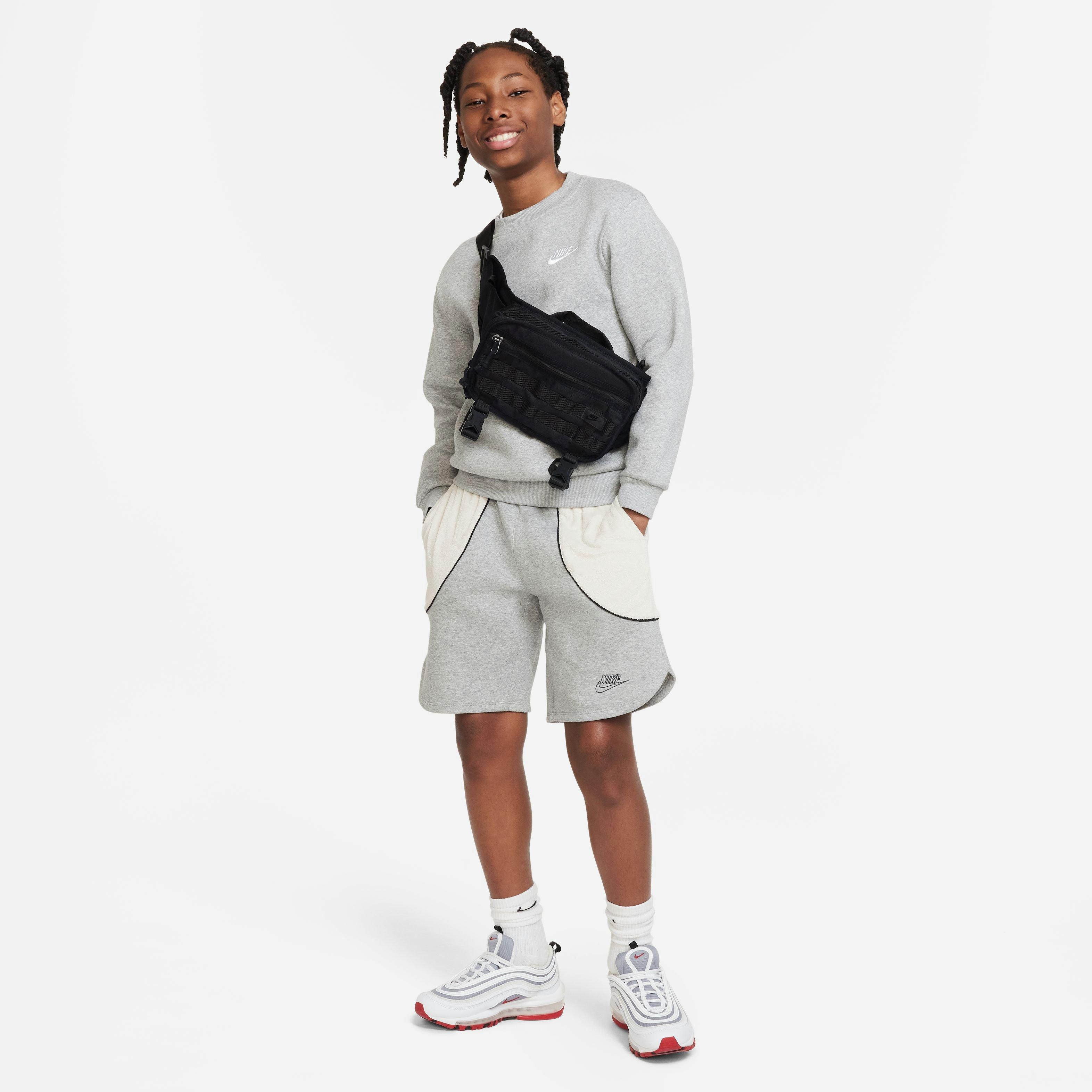 Nike Sportswear Amplify Big Boys' Grey/White Shorts