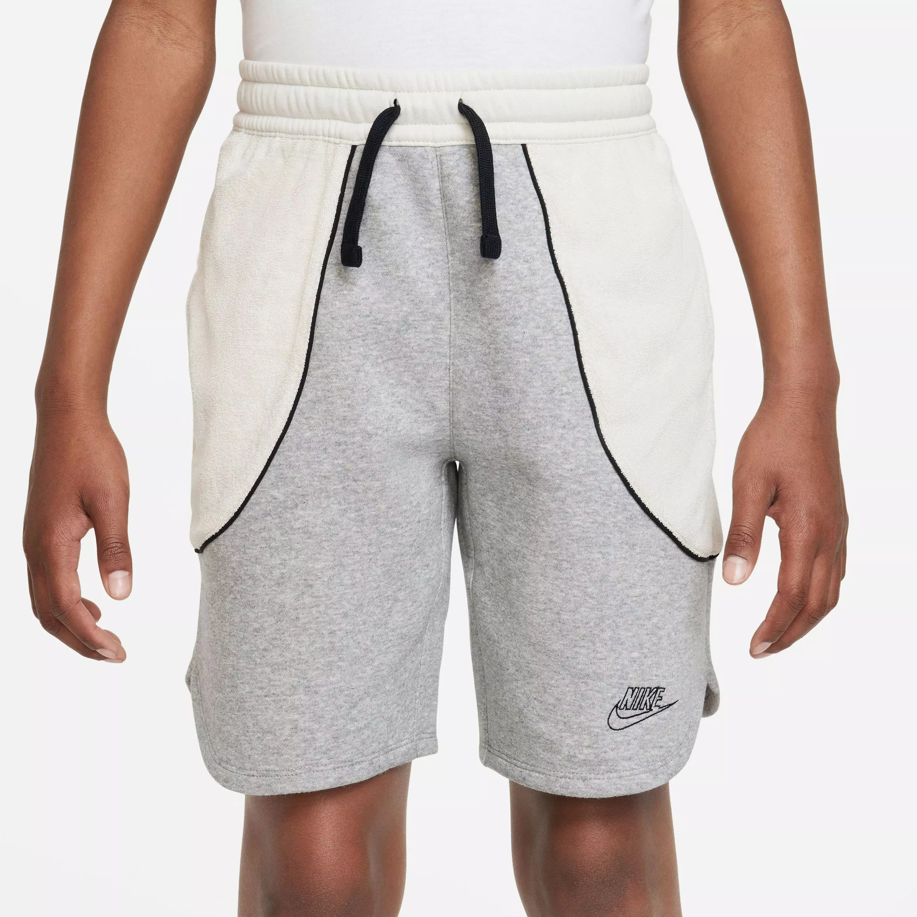 Nike Big Boys' Sportswear Amplify Shorts-Grey/White - GREY/WHITE