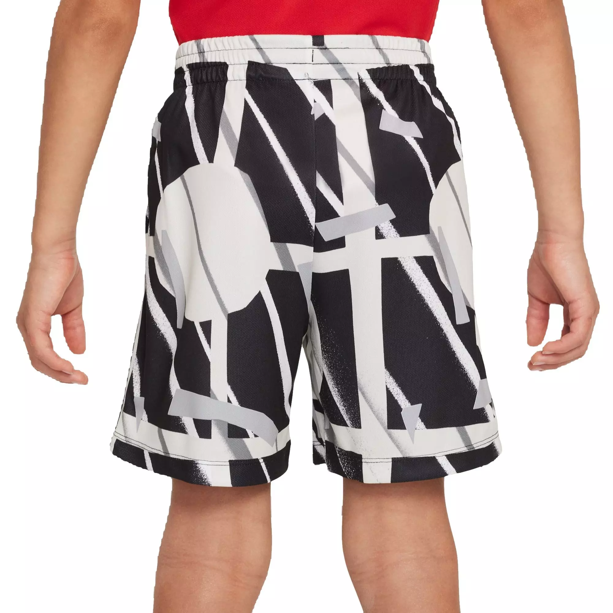Nike Big Boys' Dri-FIT All Over Print Shorts-Black/White - BLACK/WHITE
