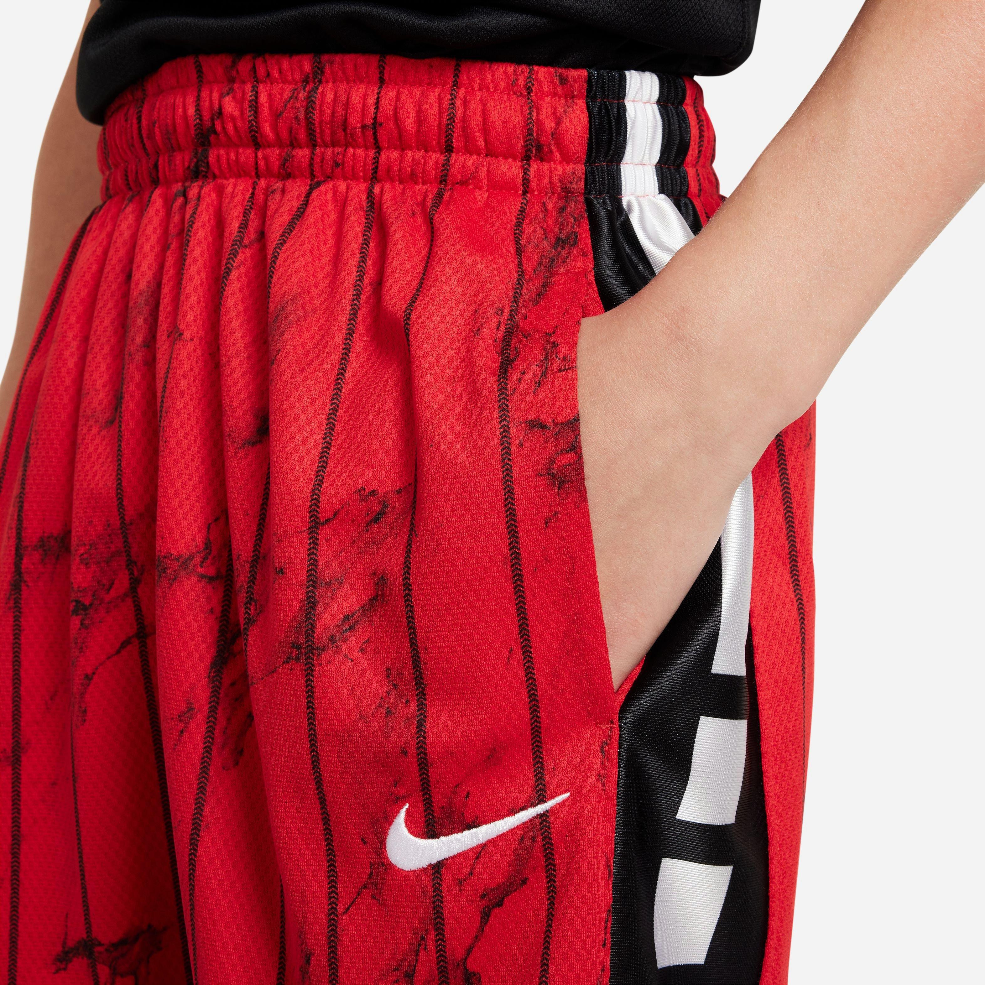 Nike Big Boys' Dri-FIT Elite Printed Basketball Shorts-Red/Black/White - RED/BLACK/WHITE Thumbnail View 10