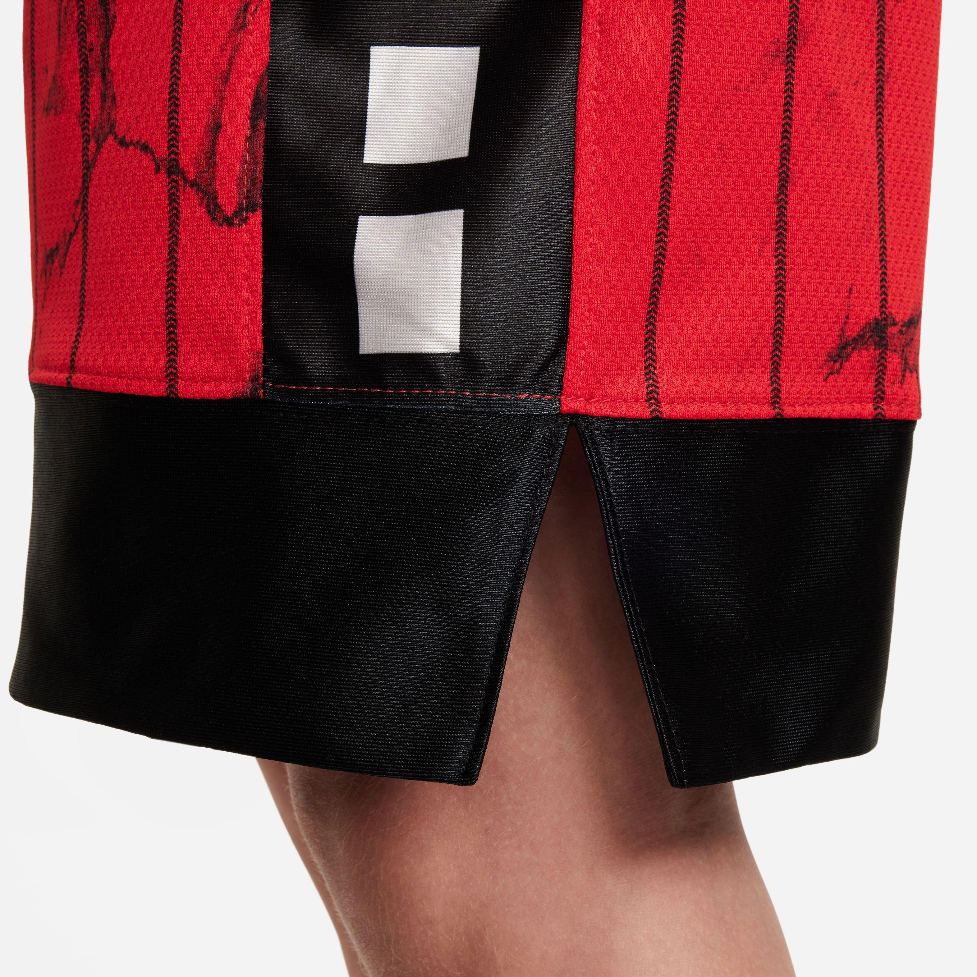 Nike Big Boys' Dri-FIT Elite Printed Basketball Shorts-Red/Black/White - RED/BLACK/WHITE Thumbnail View 9