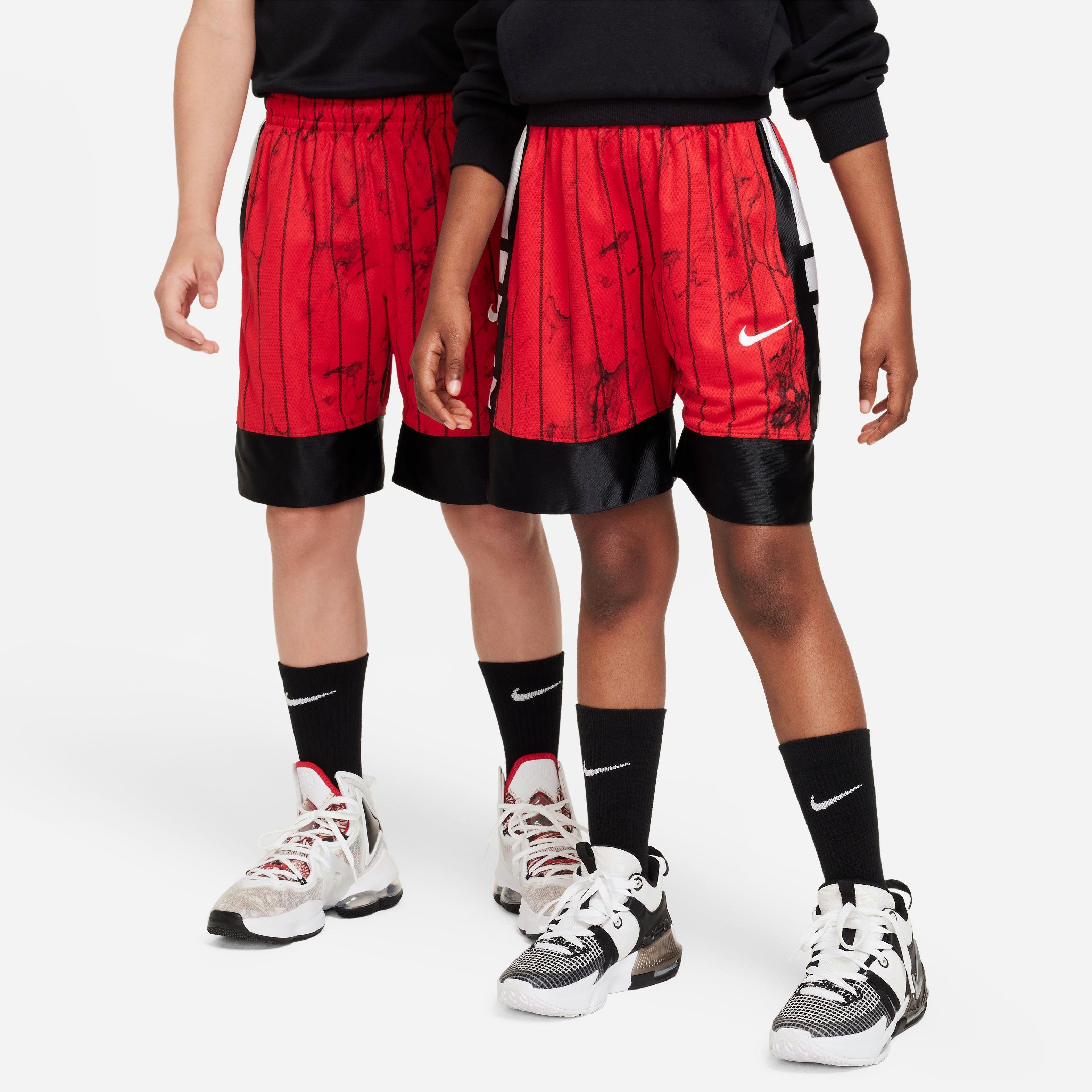 Nike Big Boys' Dri-FIT Elite Printed Basketball Shorts-Red/Black/White - RED/BLACK/WHITE Thumbnail View 5