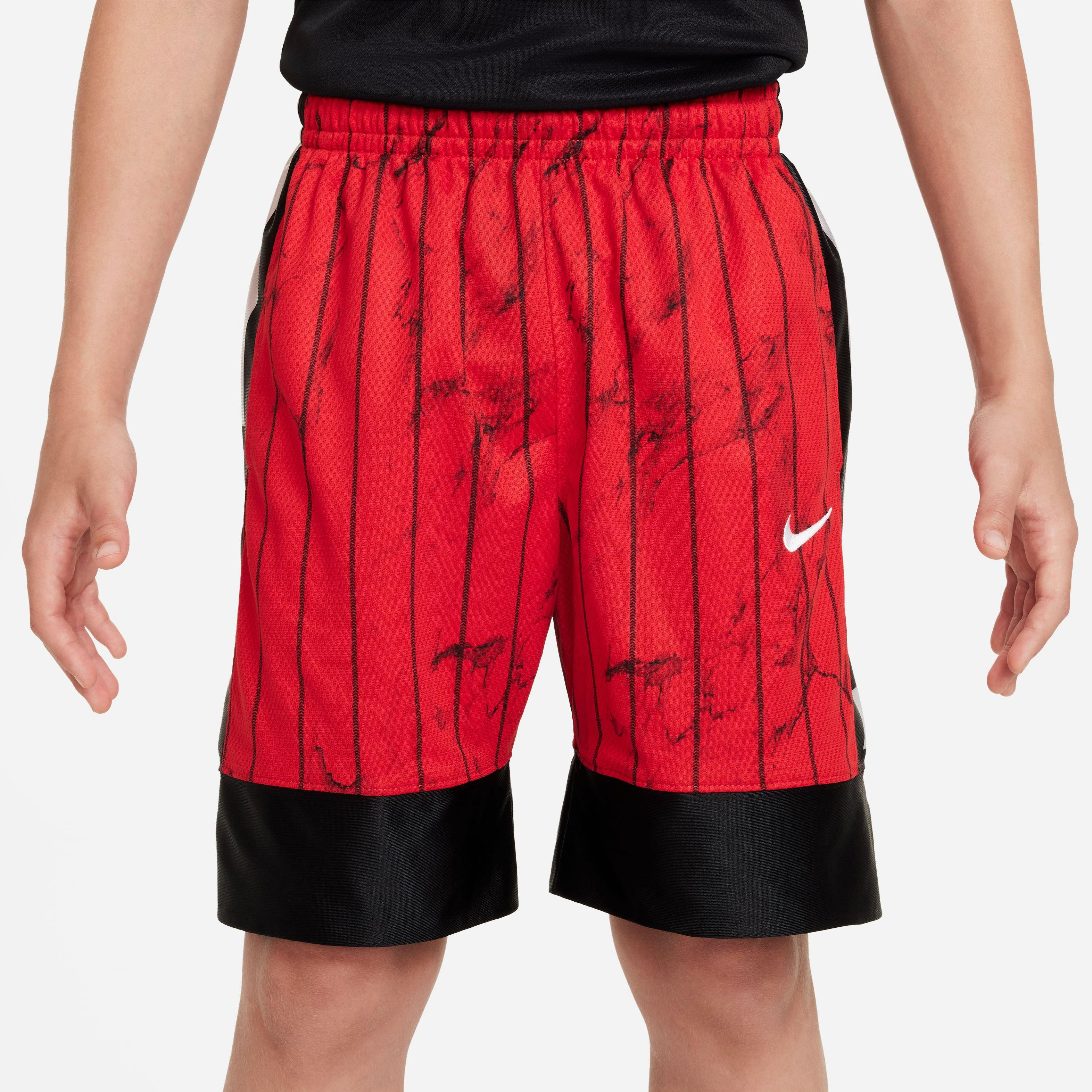 Nike Big Boys' Dri-FIT Elite Printed Basketball Shorts-Red/Black/White - RED/BLACK/WHITE Thumbnail View 8
