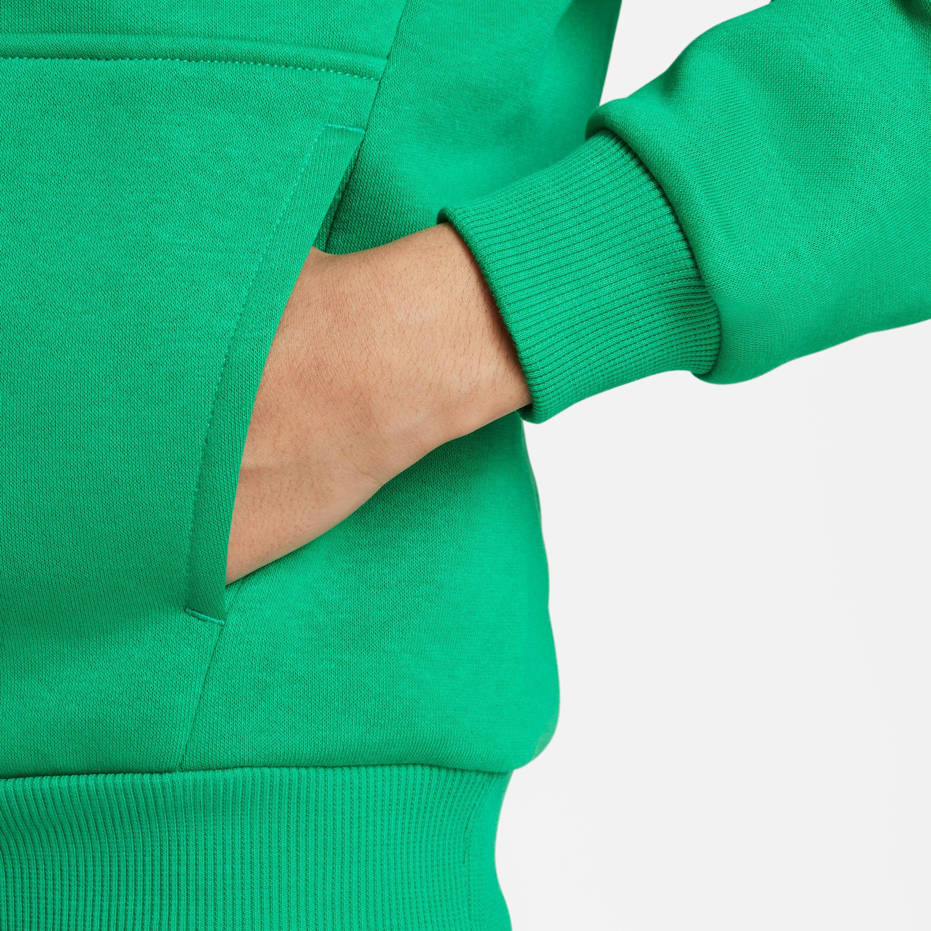 Nike Big Kids' Sportswear Club Fleece Pullover Hoodie-Green/White - GREEN/WHITE Thumbnail View 3