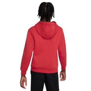 Nike Big Kids' Sportswear Club Fleece Pullover Hoodie-Red/White