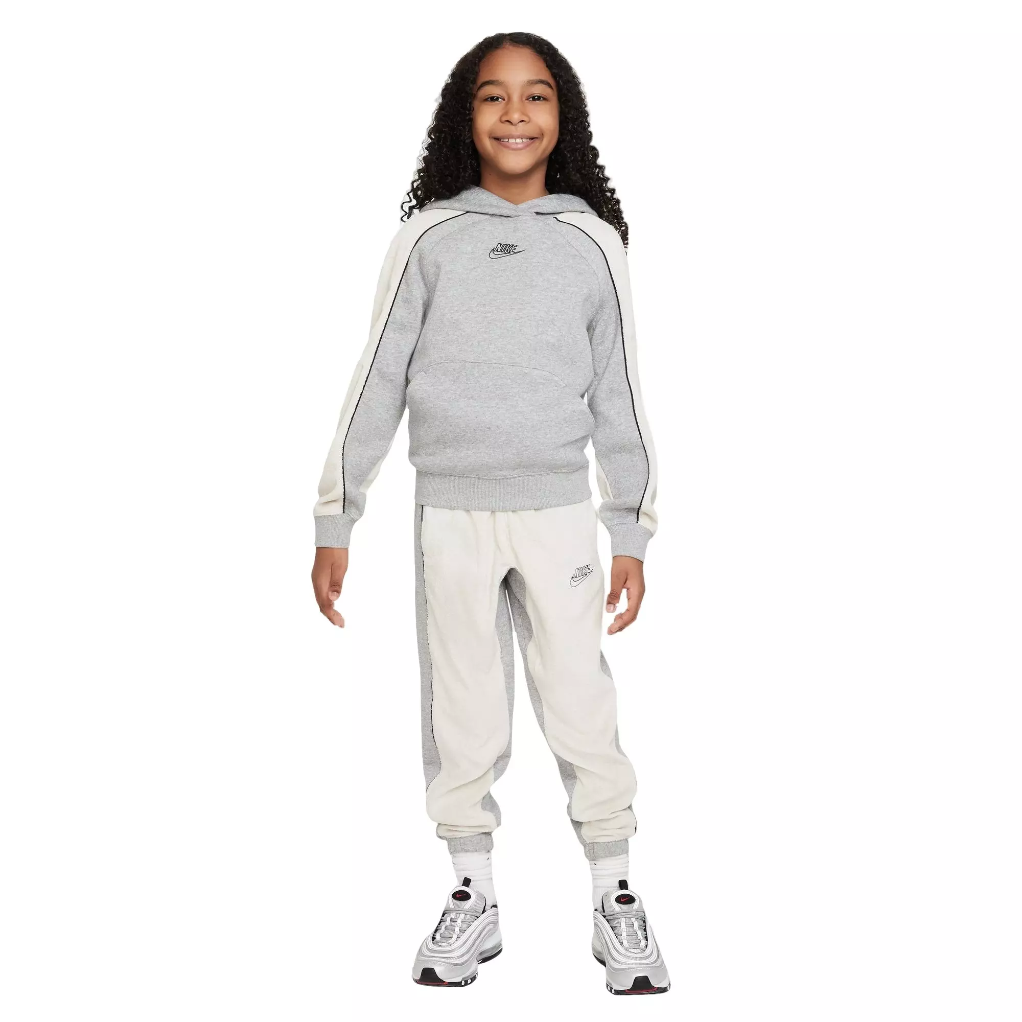 Nike Big Boys' Sportswear Amplify Hoodie - GREY/WHITE