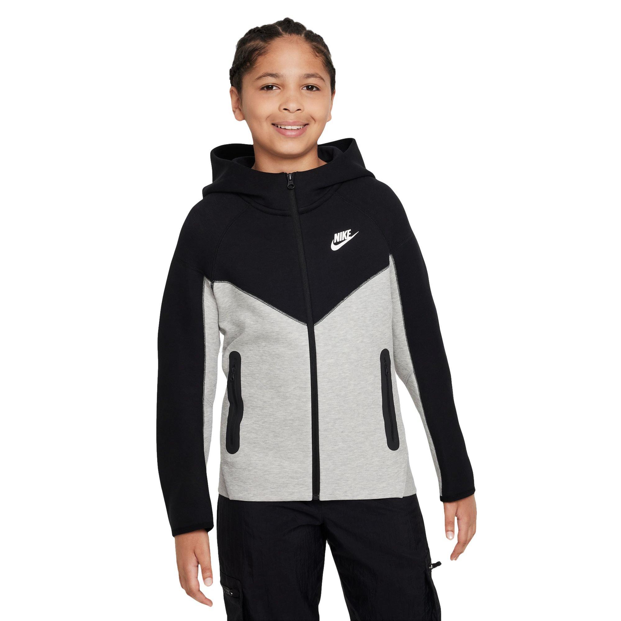 Nike Boys' Tech Fleece Full-Zip Jacket-Grey/Black/White - Hibbett | City Gear