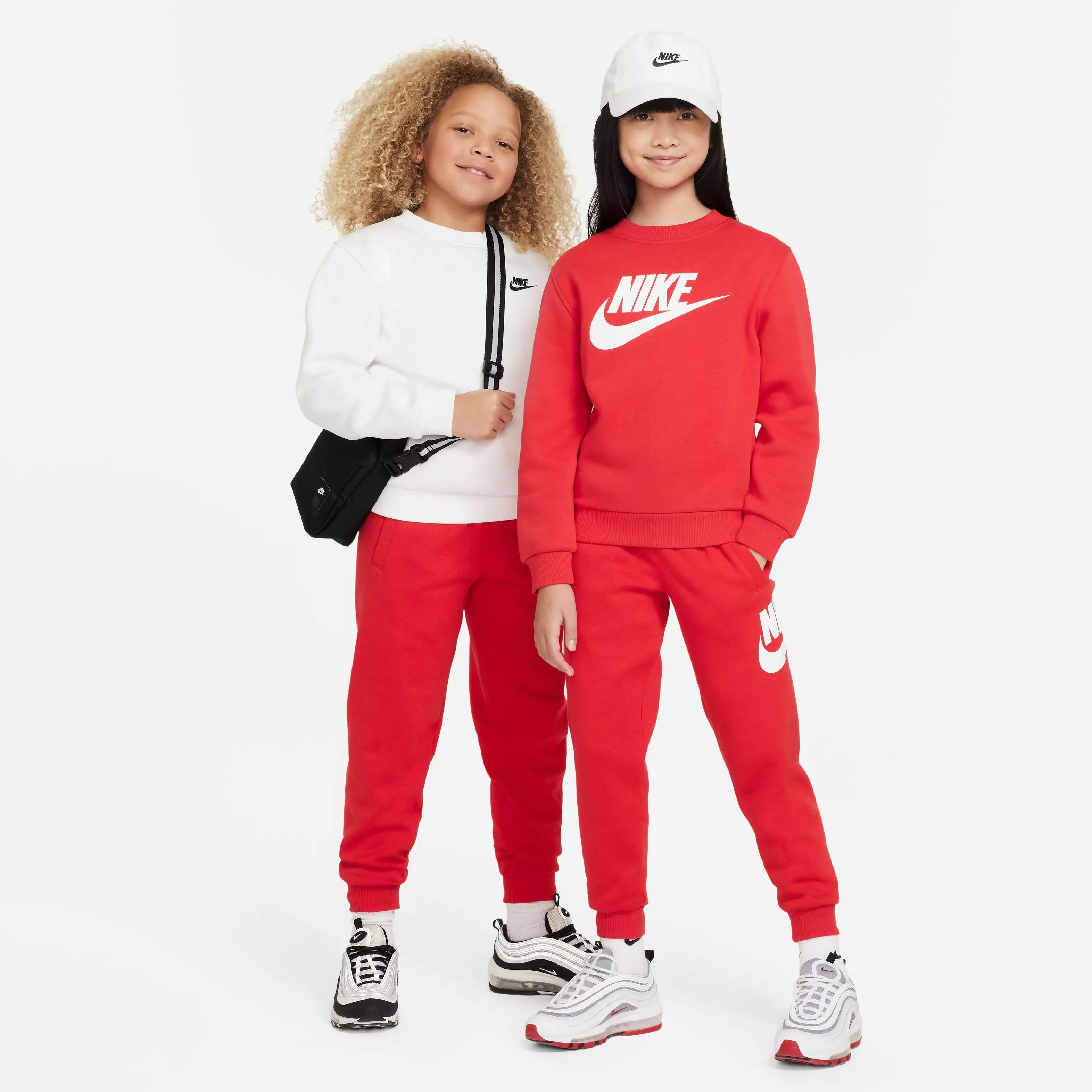 Nike Big Kids' Sportswear Club Fleece Joggers-Red/White - RED/WHITE