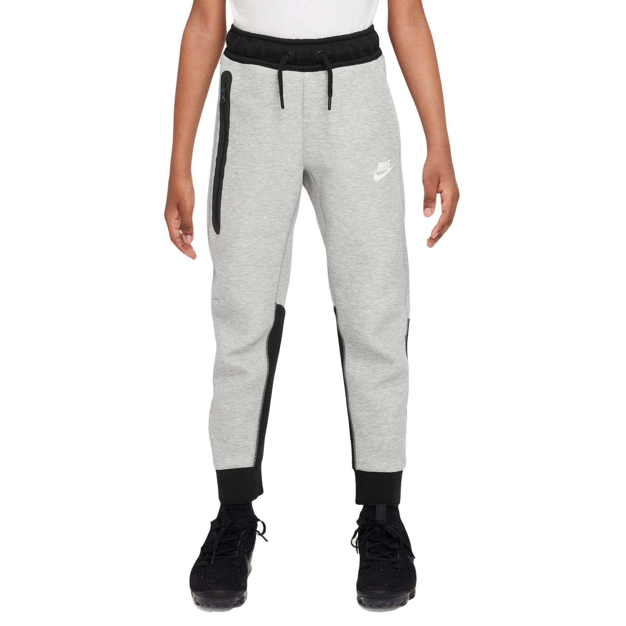 Nike Big Boys' Sportswear Tech Fleece Pants-Grey/Black/White - Hibbett