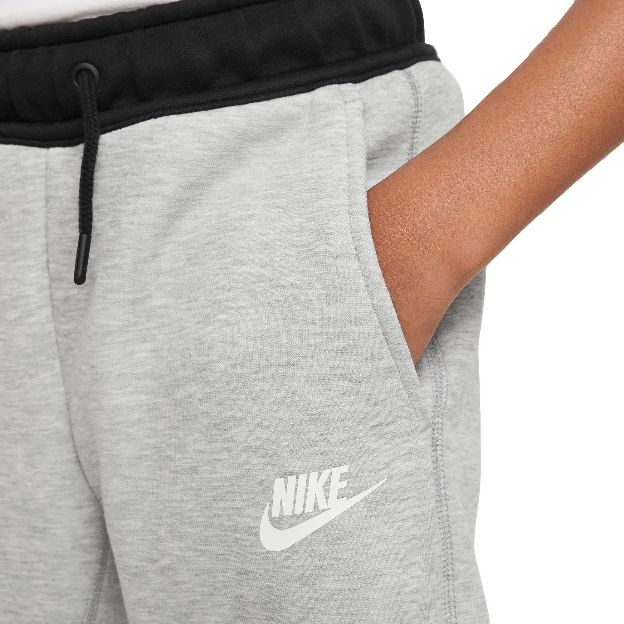 Nike Big Boys' Sportswear Tech Fleece Pants-Grey/Black/White - GREY/BLACK/WHITE Thumbnail View 3