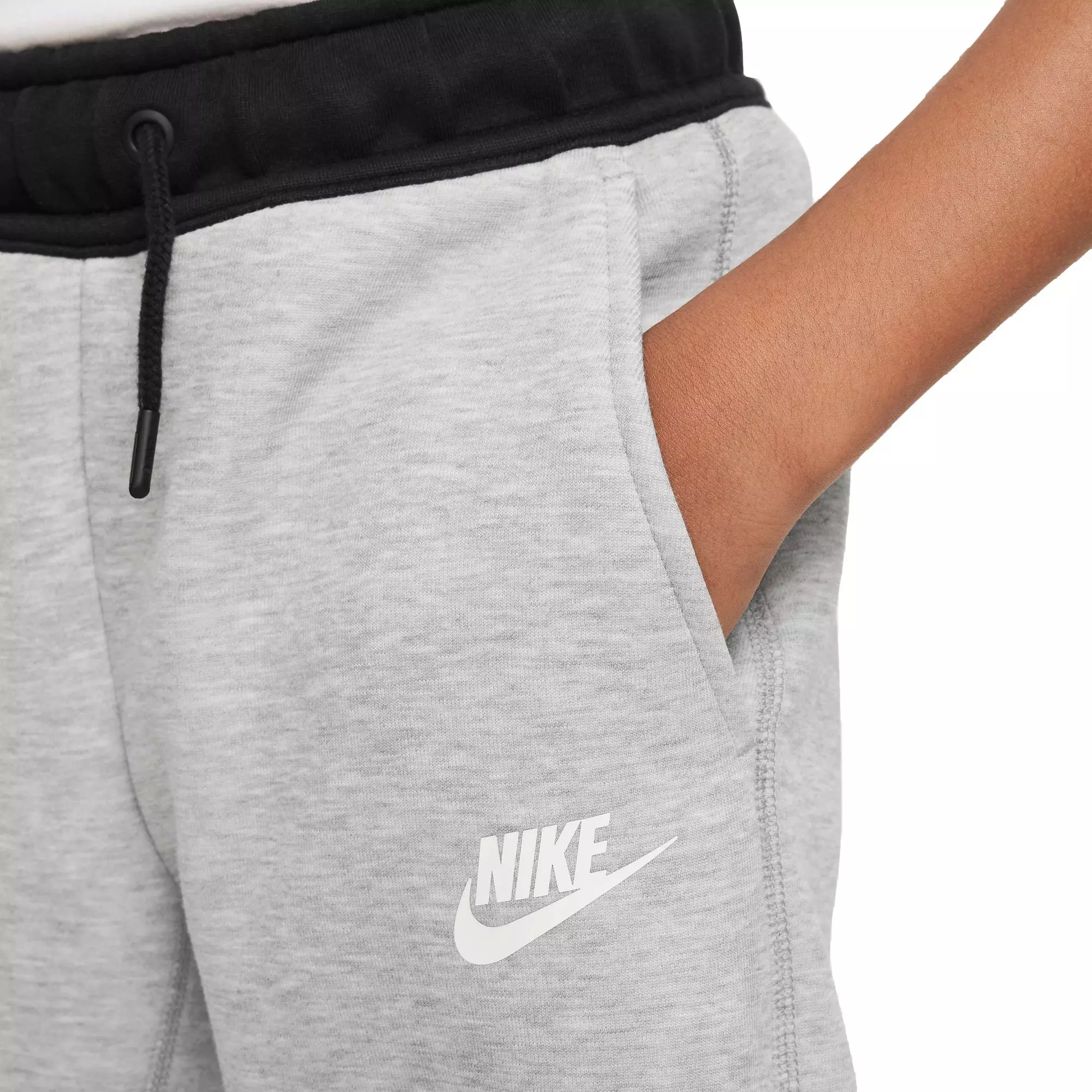 Nike Big Boys' Sportswear Tech Fleece Pants-Grey/Black/White - GREY/BLACK/WHITE