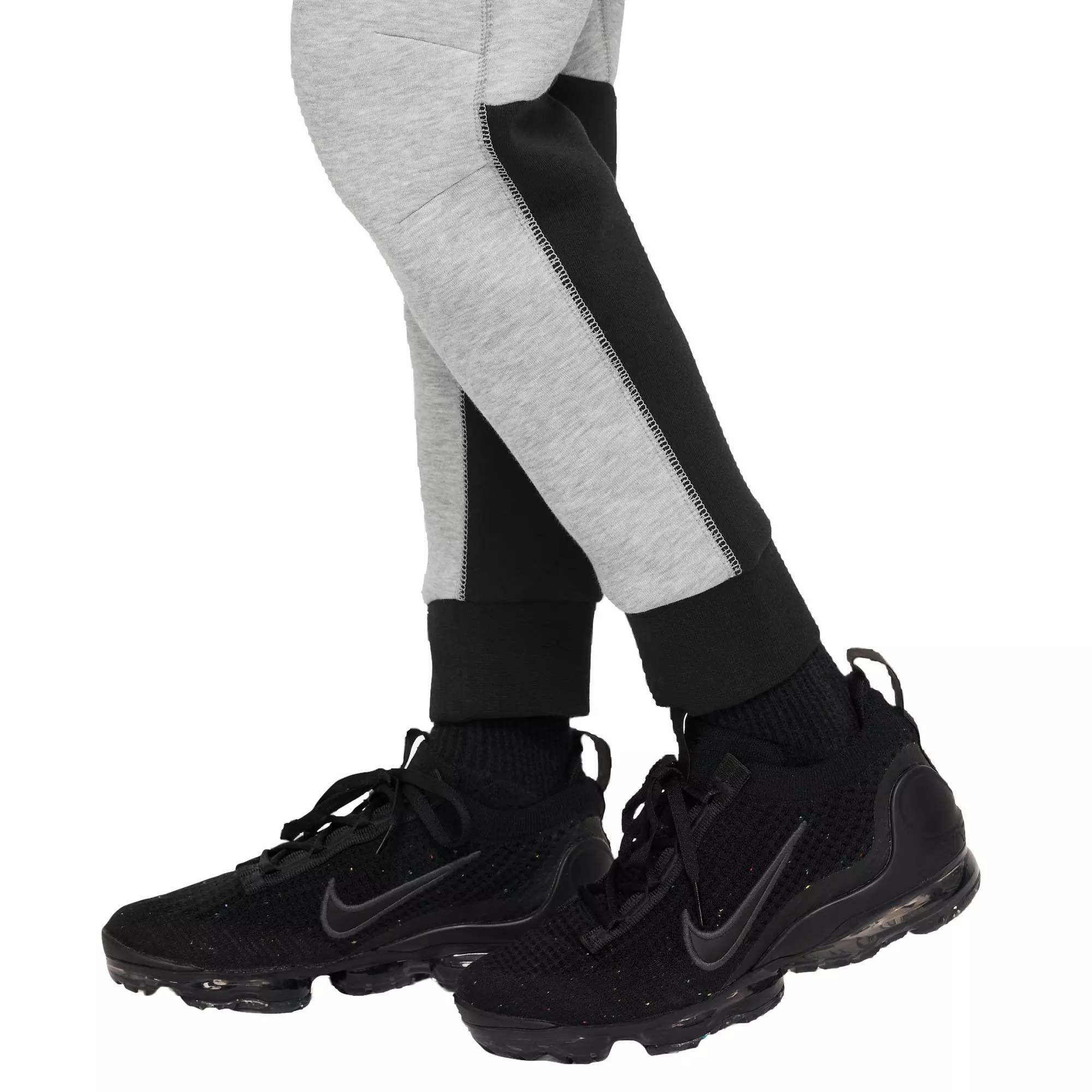 Nike Big Boys' Sportswear Tech Fleece Pants-Grey/Black/White - GREY/BLACK/WHITE