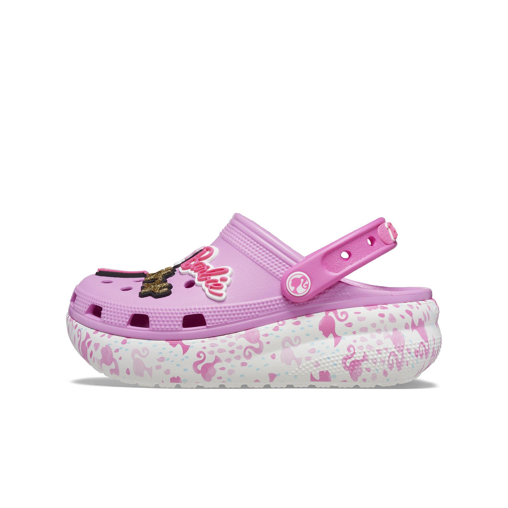 Girls Crocs Classic Pink Flip Flops Size J2 Pre-owned