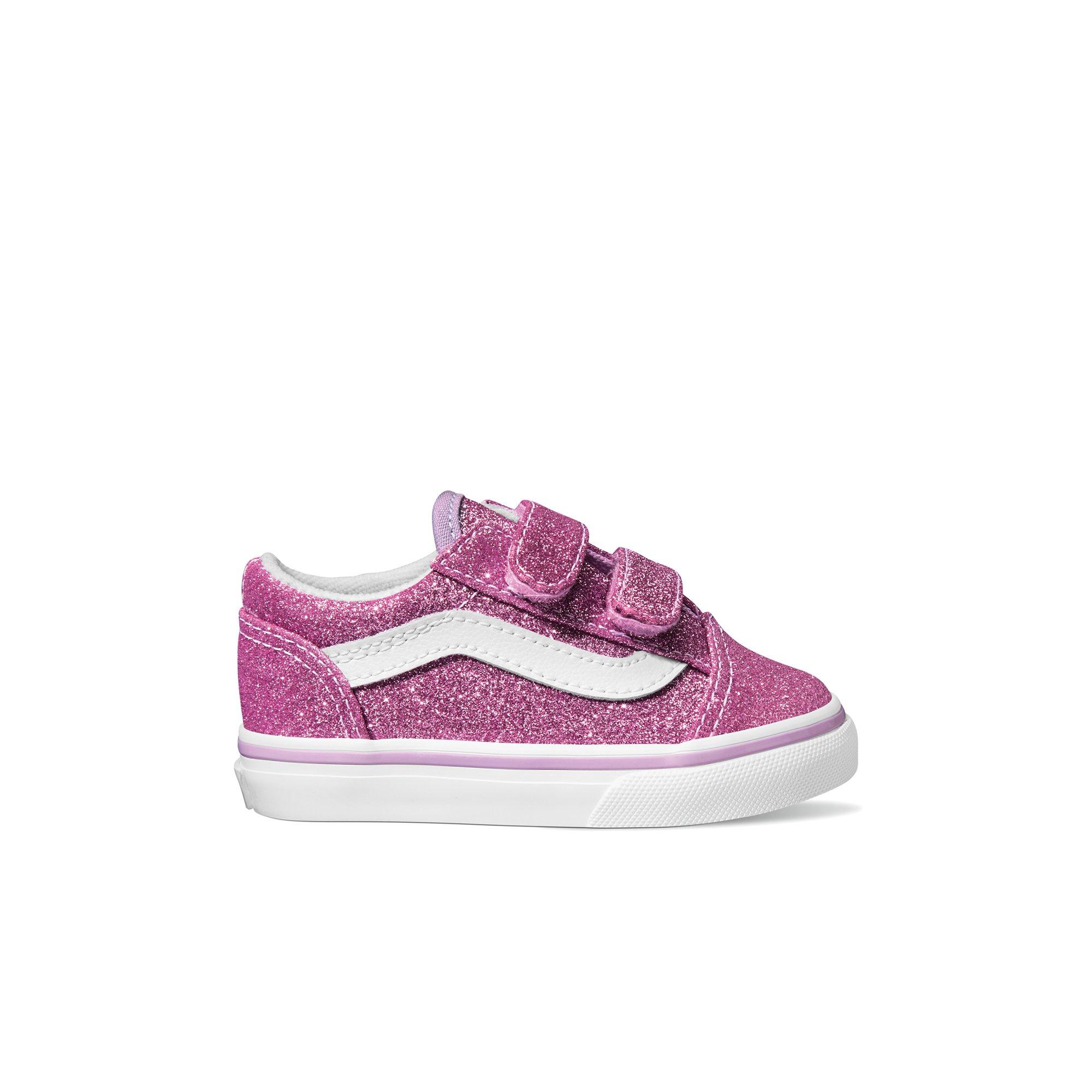 Vans Old Skool V Glitter Skate Shoe - Baby / Toddler - Lilac