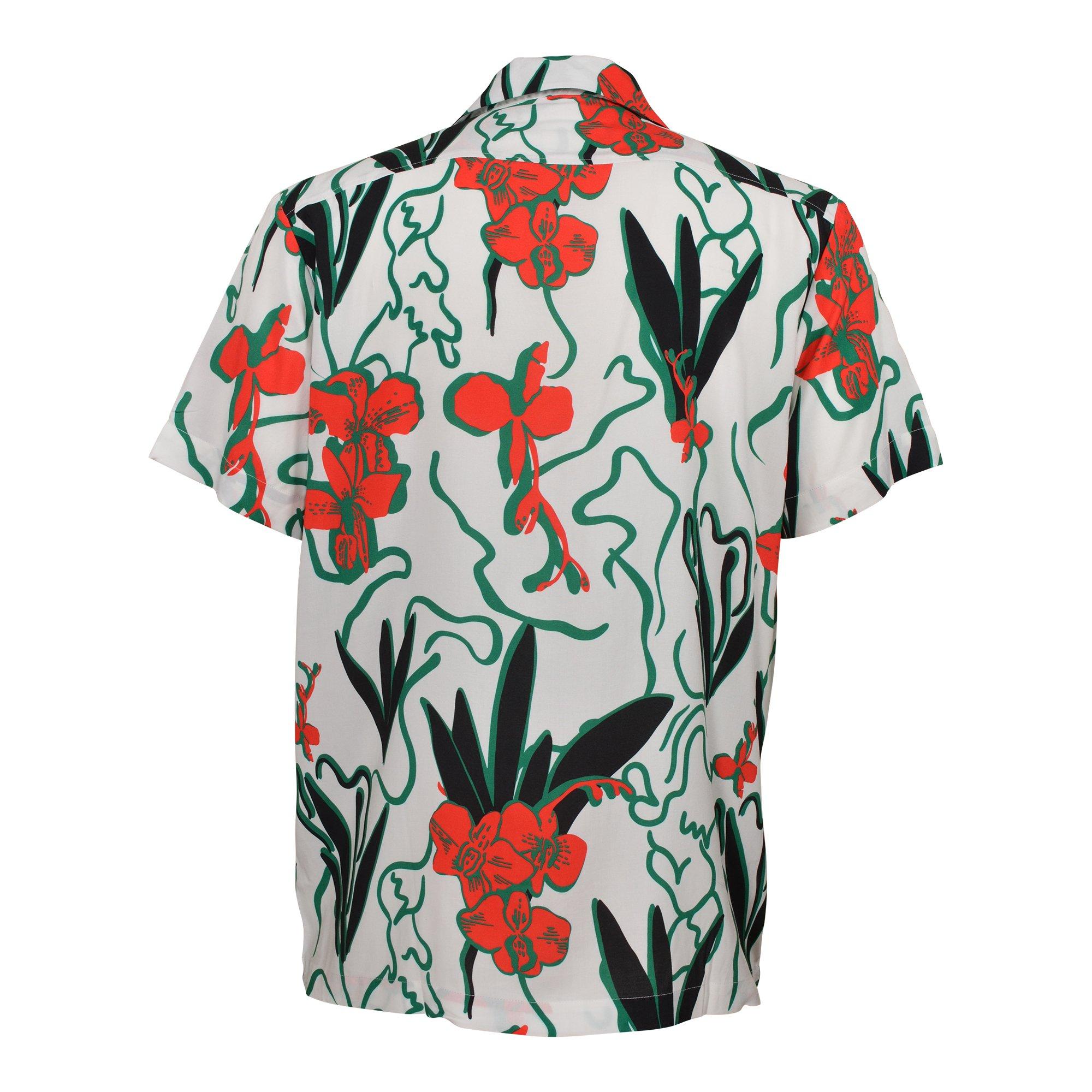 AKOO Men's Lotus Woven Button-Down Shirt - WHITE/RED Thumbnail View 2
