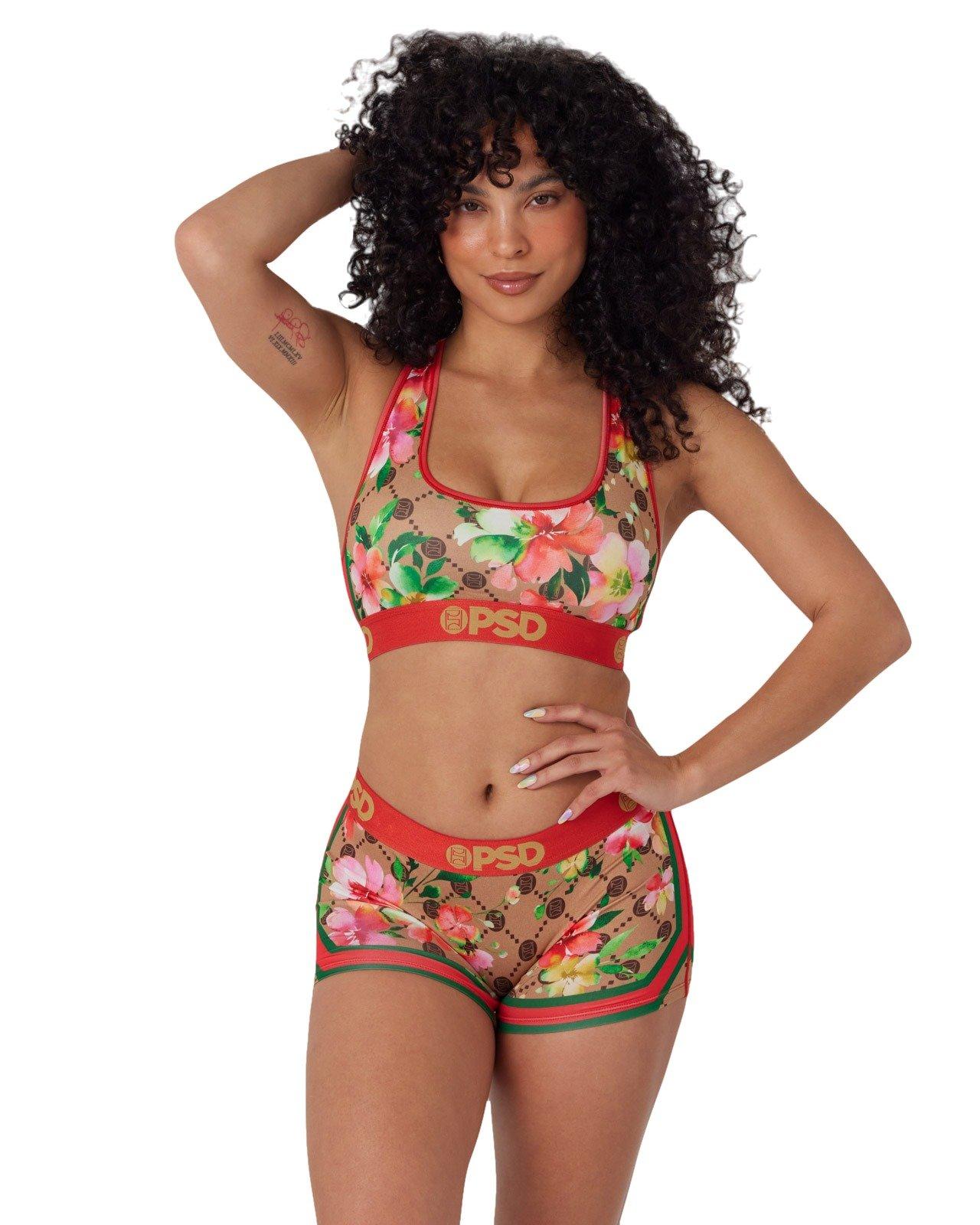PSD Women's Lavish Floral Sports Bra - RED Thumbnail View 1
