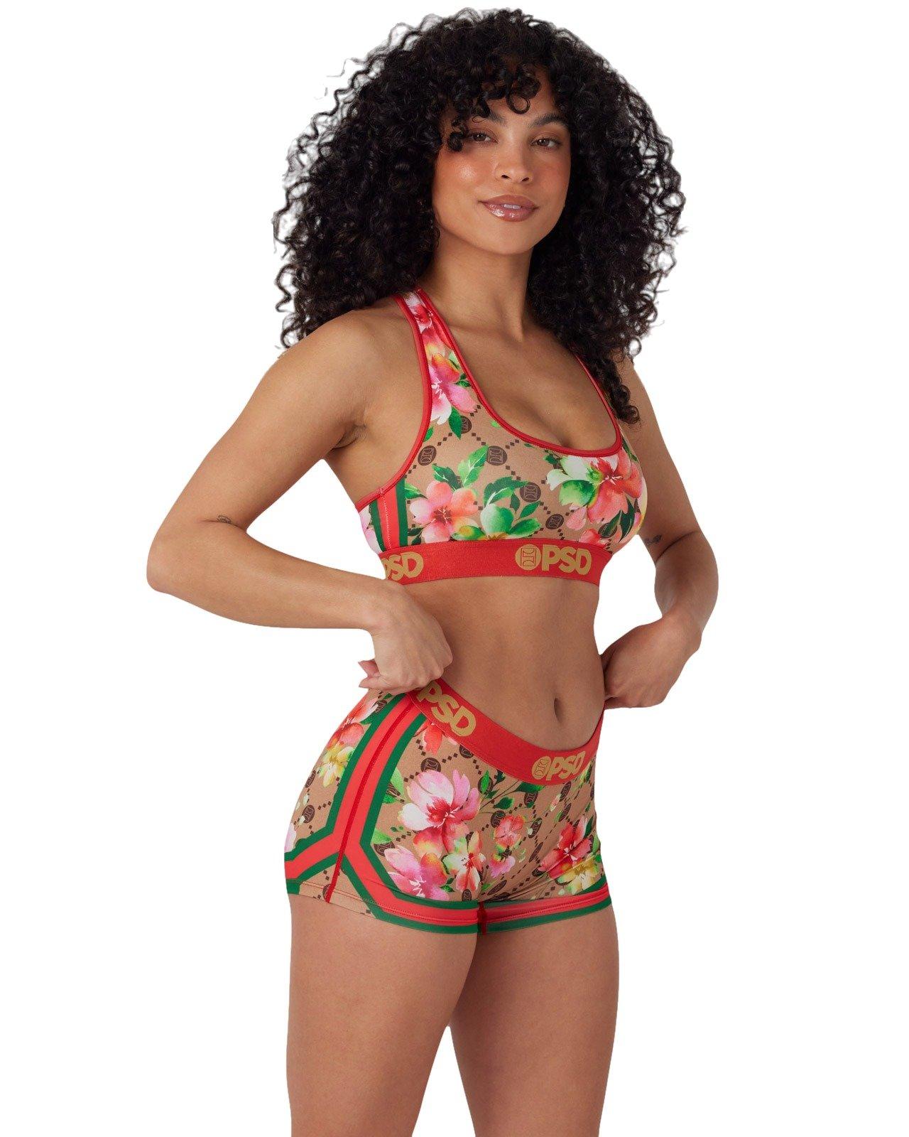PSD Women's Lavish Floral Sports Bra - RED Thumbnail View 4