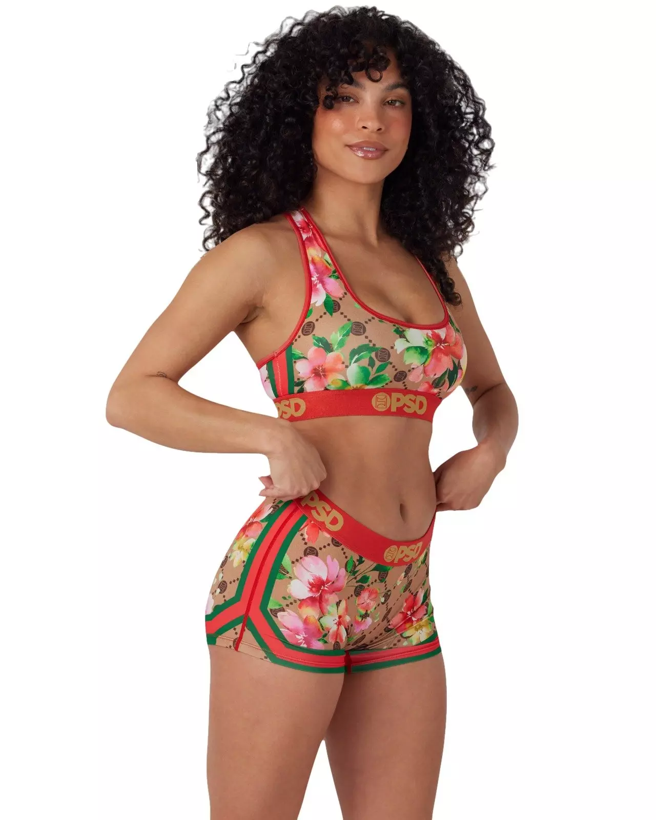 PSD Women's Lavish Floral Sports Bra - RED