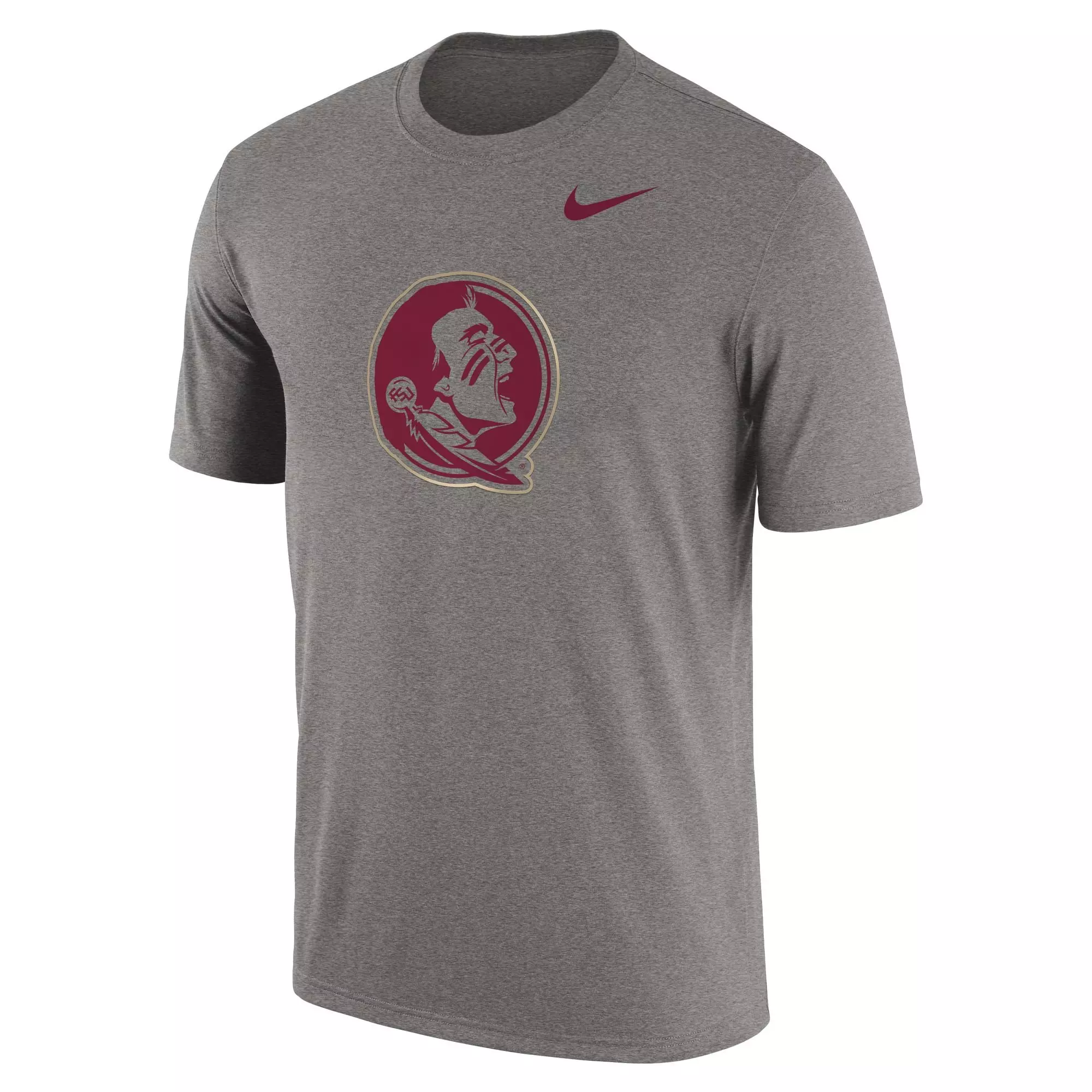 Nike Men's Florida State Seminoles Authentic Short Sleeve Top - HEATHER/GREY