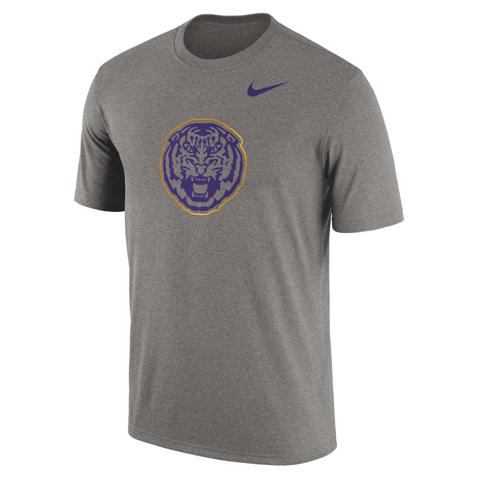 Nike Men's LSU Tigers Authentic Short Sleeve Top - HEATHER/GREY Thumbnail View 1