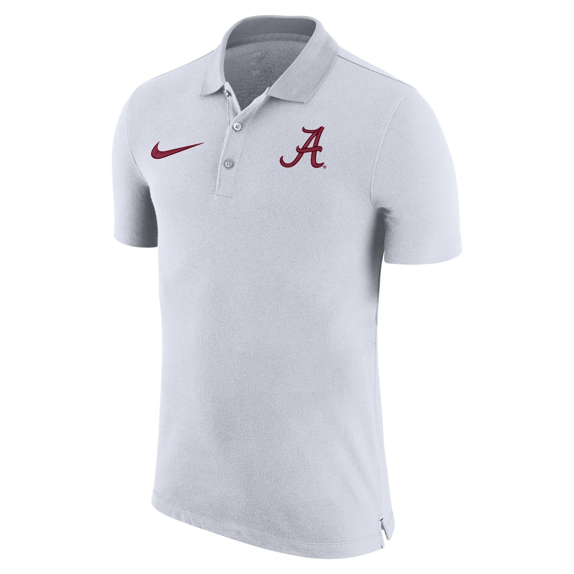 Nike Men's Alabama Crimson Tide Dri-Fit Polo Top - WHITE Thumbnail View 1