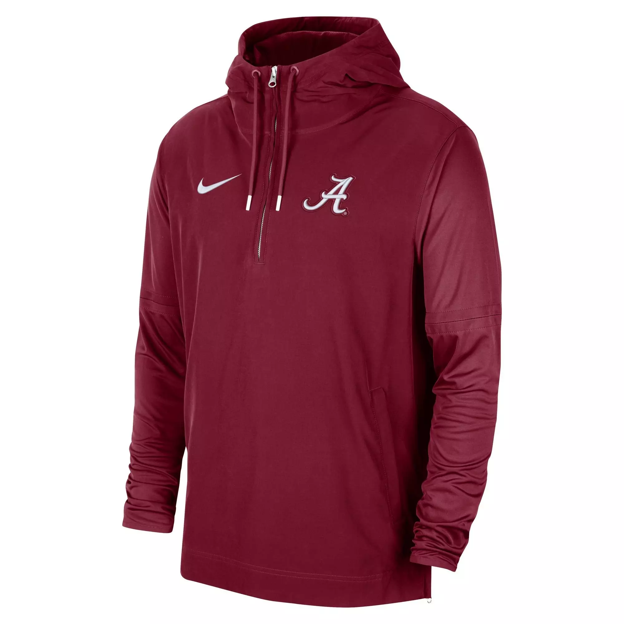 Nike Men's Alabama Crimson Tide Lightweight Coaches Fleece Quarter-Zip Jacket - CRIMSON