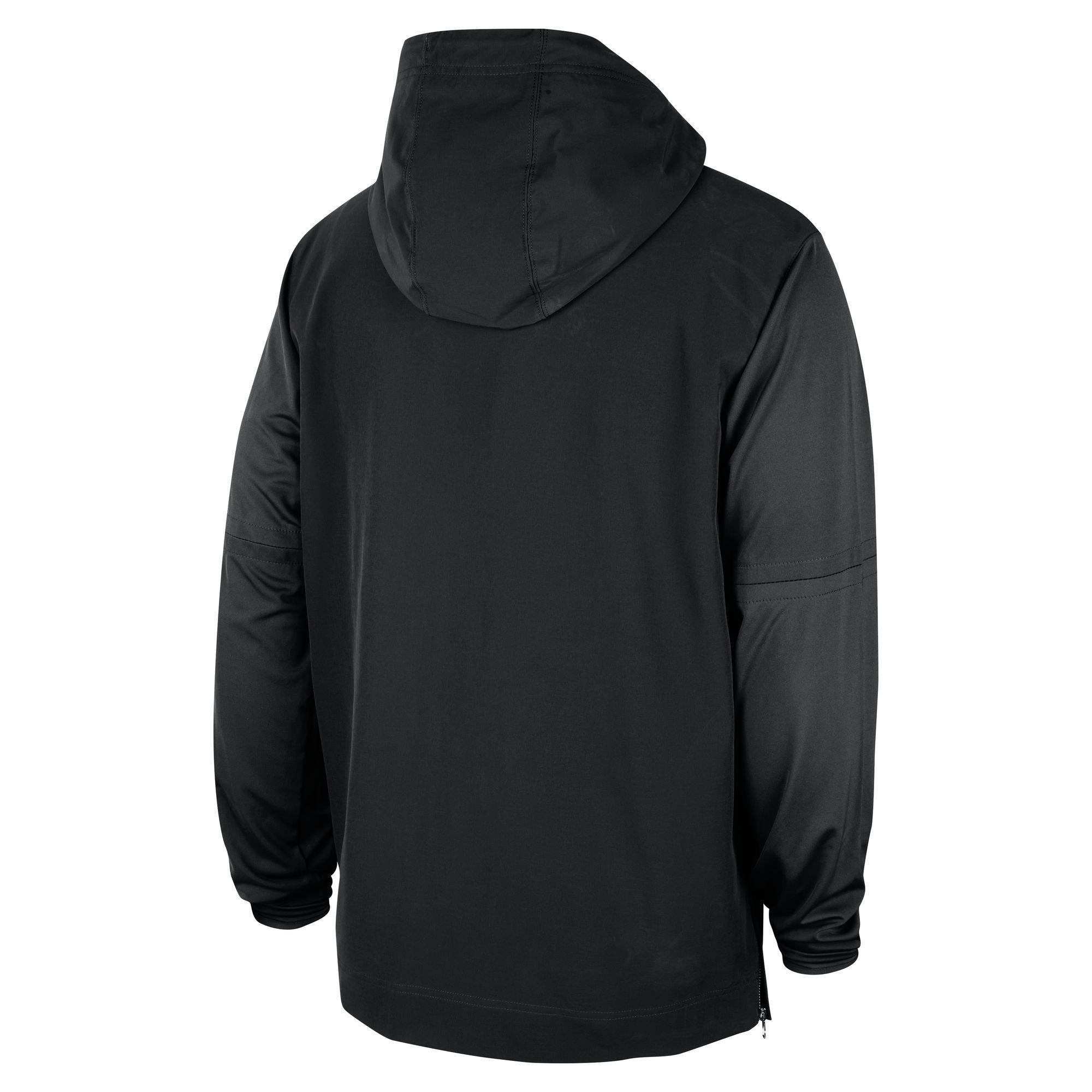 Nike Men's Georgia Bulldogs Lightweight Coaches Fleece Quarter-Zip Jacket - BLACK Thumbnail View 2