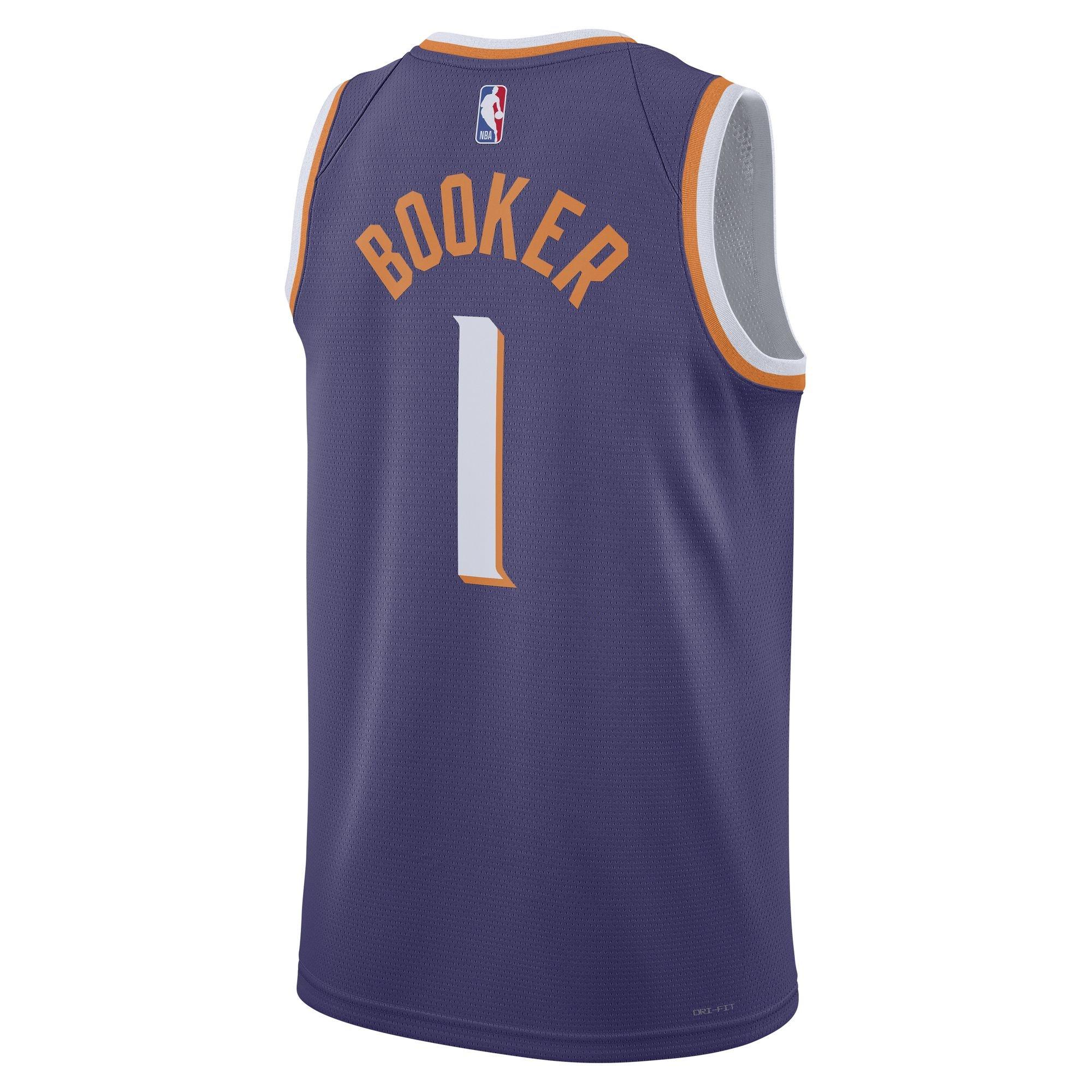 Nike Men's D. Booker Phoenix Suns '23 NBA Swingman Jersey - PURPLE Thumbnail View 2