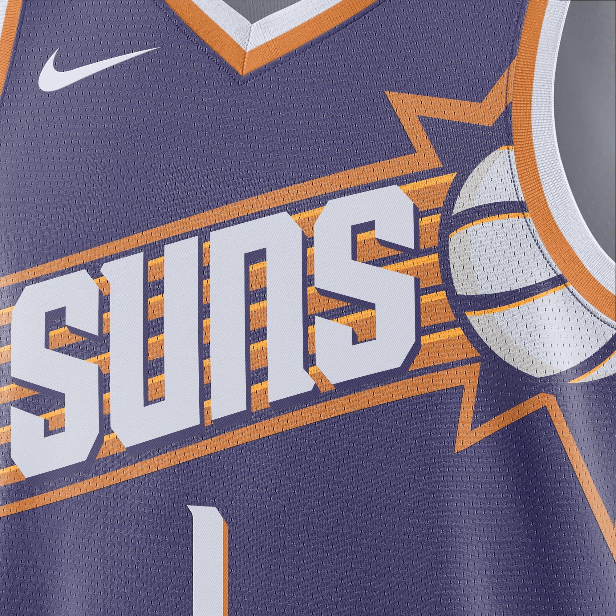 Nike Men's D. Booker Phoenix Suns '23 NBA Swingman Jersey - PURPLE Thumbnail View 3
