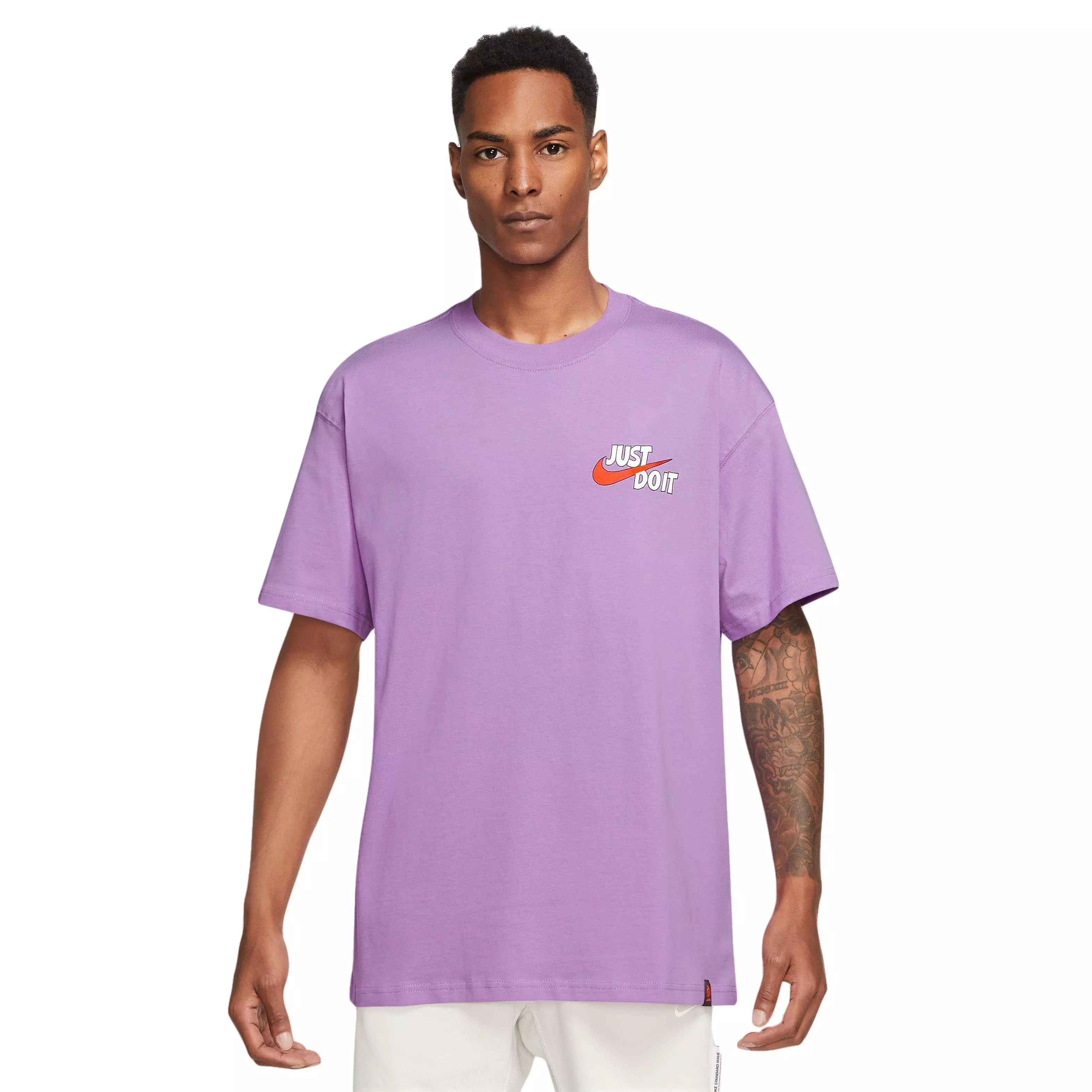 Nike Men's M90 Swoosh Basketball Tee-Purple - PURPLE