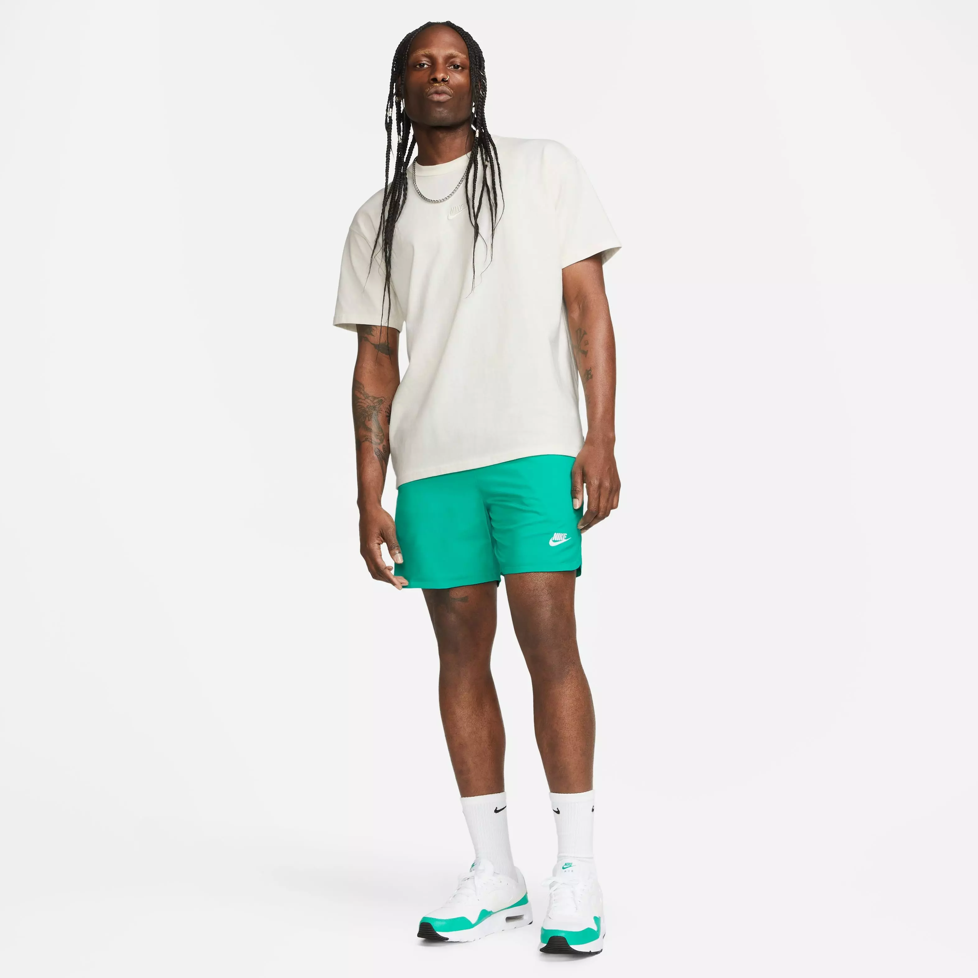 Nike Men's Sportswear Sport Essentials Woven Lined Flow Shorts-Jade - JADE