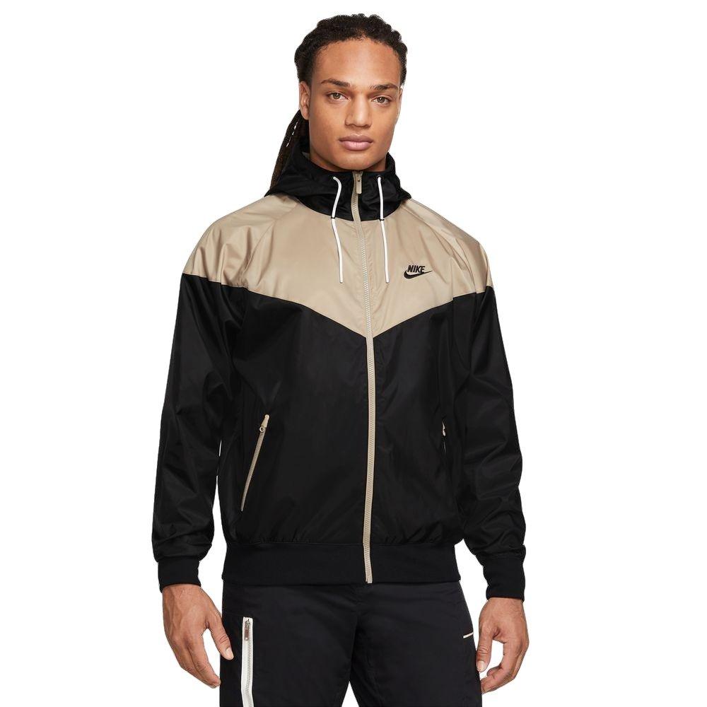 Nike Men's Woven Windrunner Hooded Jacket - Black/Khaki - Hibbett