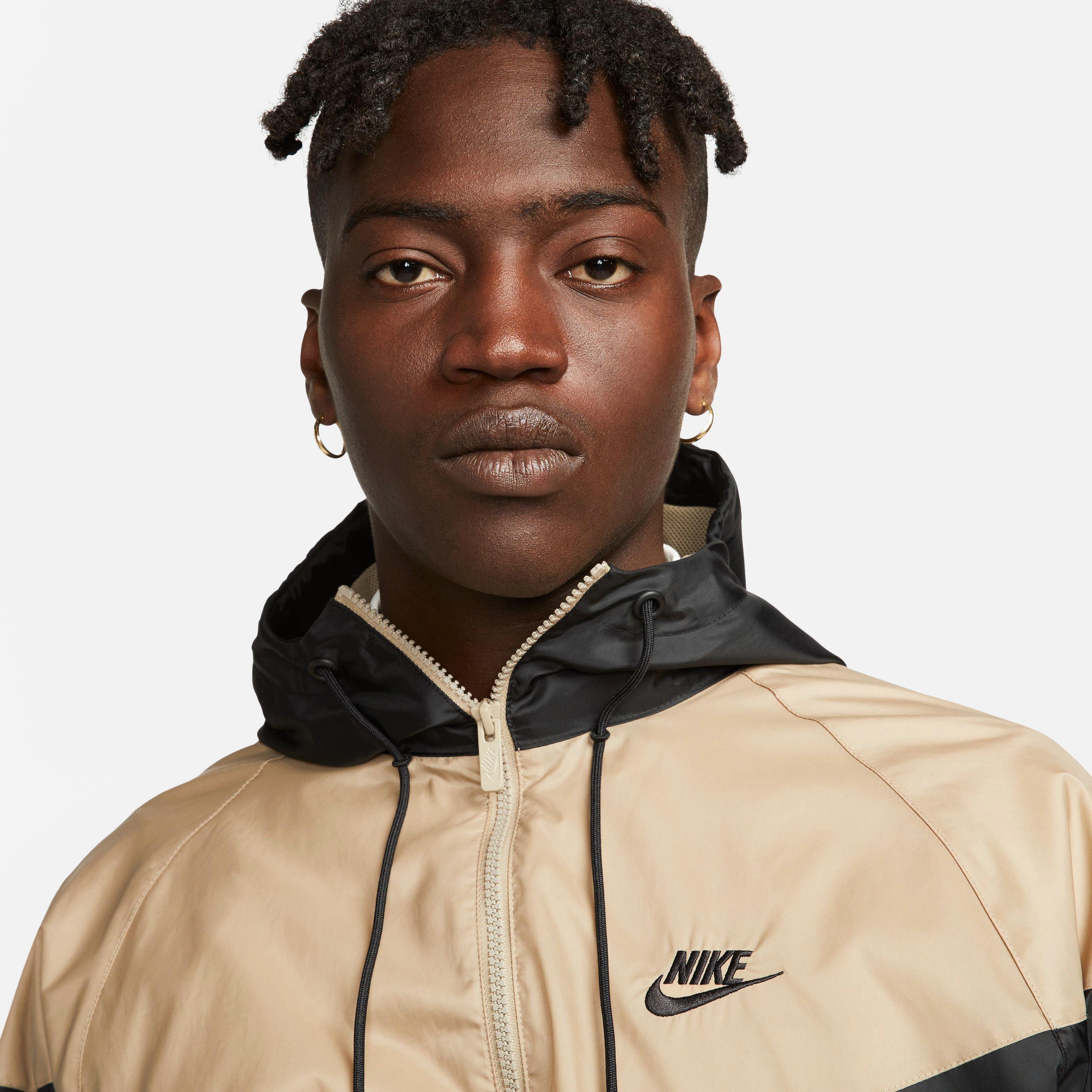 Nike Men's Woven Windrunner Hooded Jacket - Black/Khaki