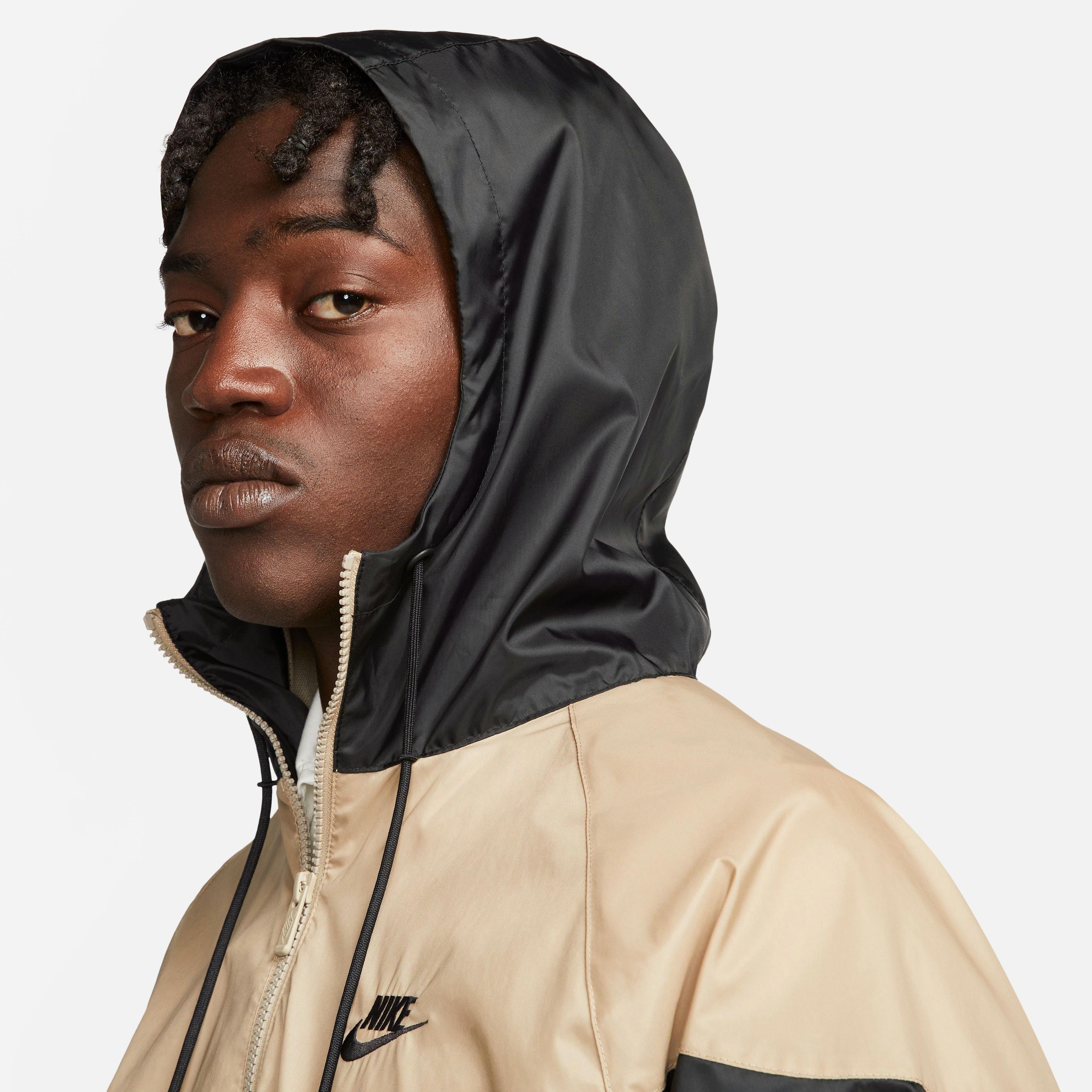 Nike Men's Woven Windrunner Hooded Jacket - Black/Khaki - Hibbett