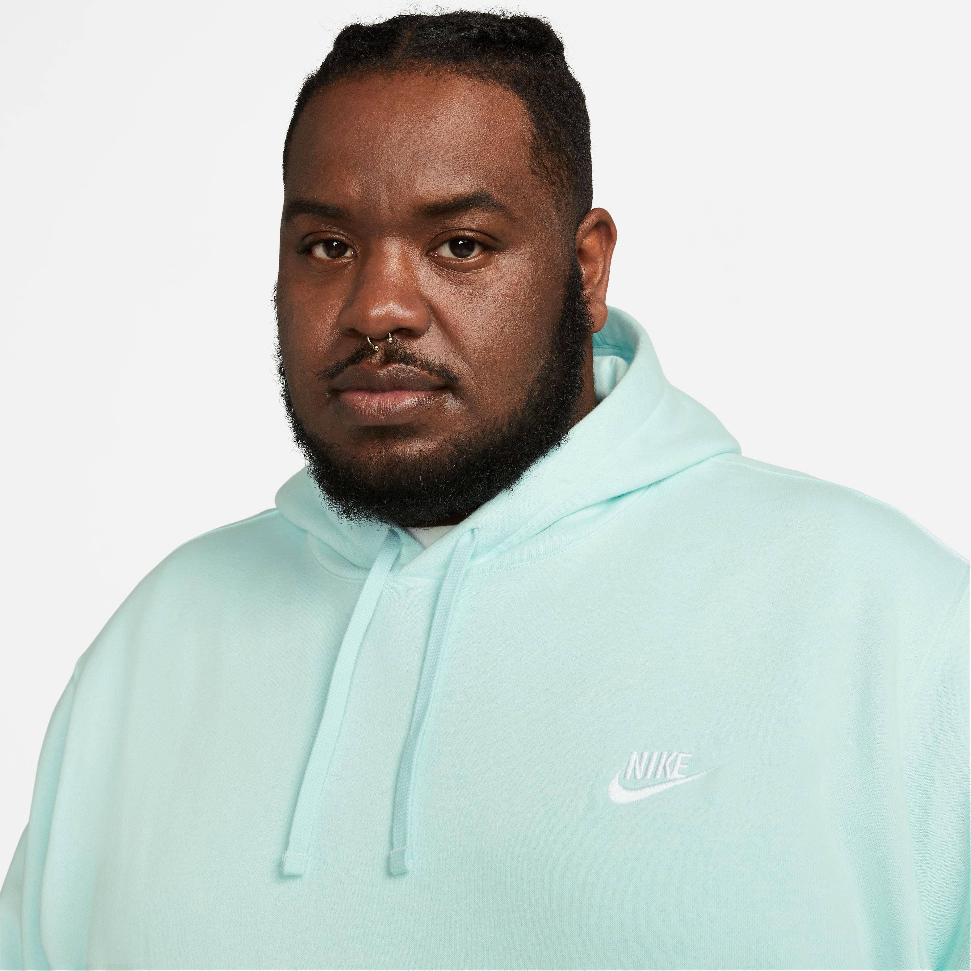 Nike Men's Sportswear Club Fleece Pullover Hoodie-Jade - JADE Thumbnail View 9