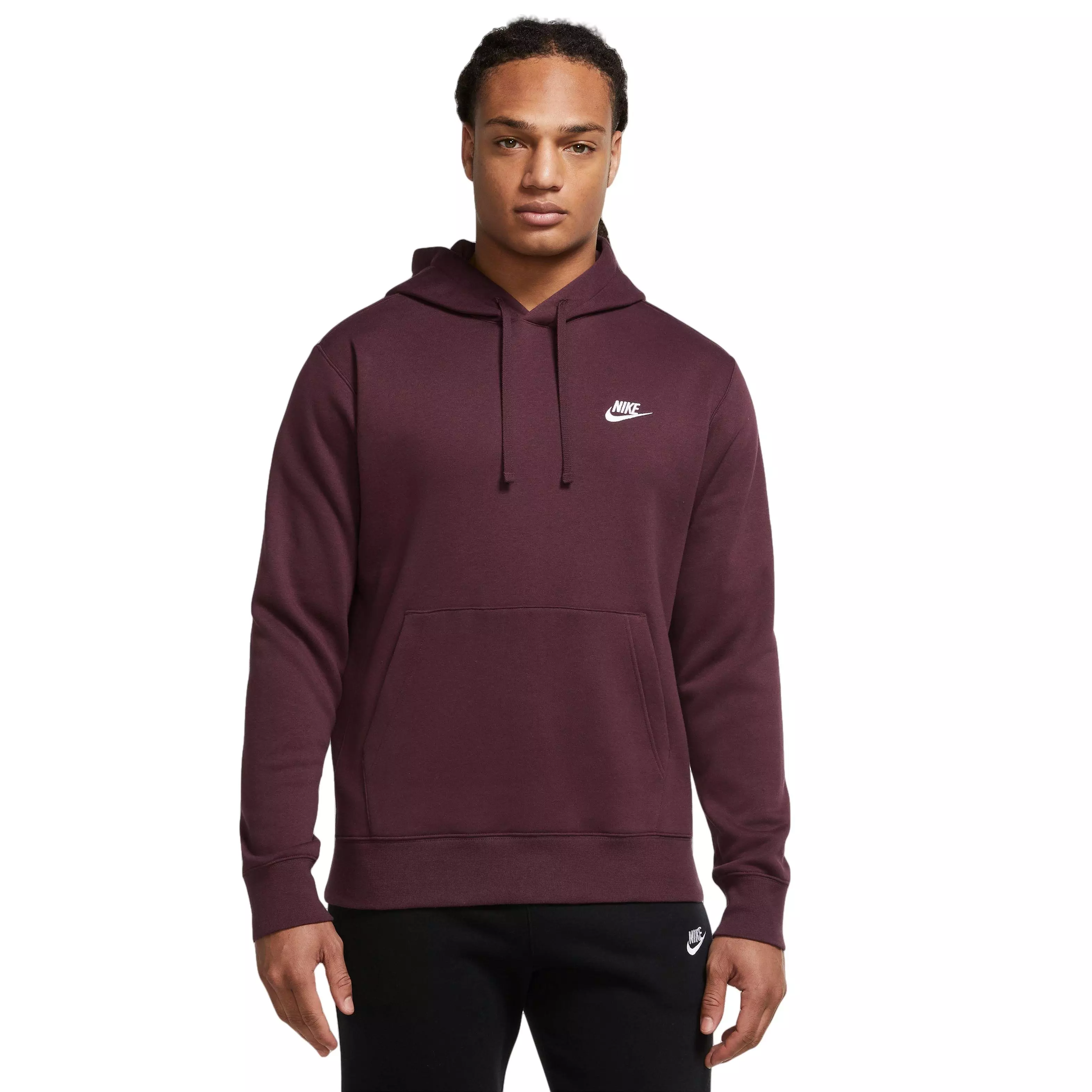 Nike Men's Sportswear Club Fleece Pullover Hoodie-Maroon - MAROON
