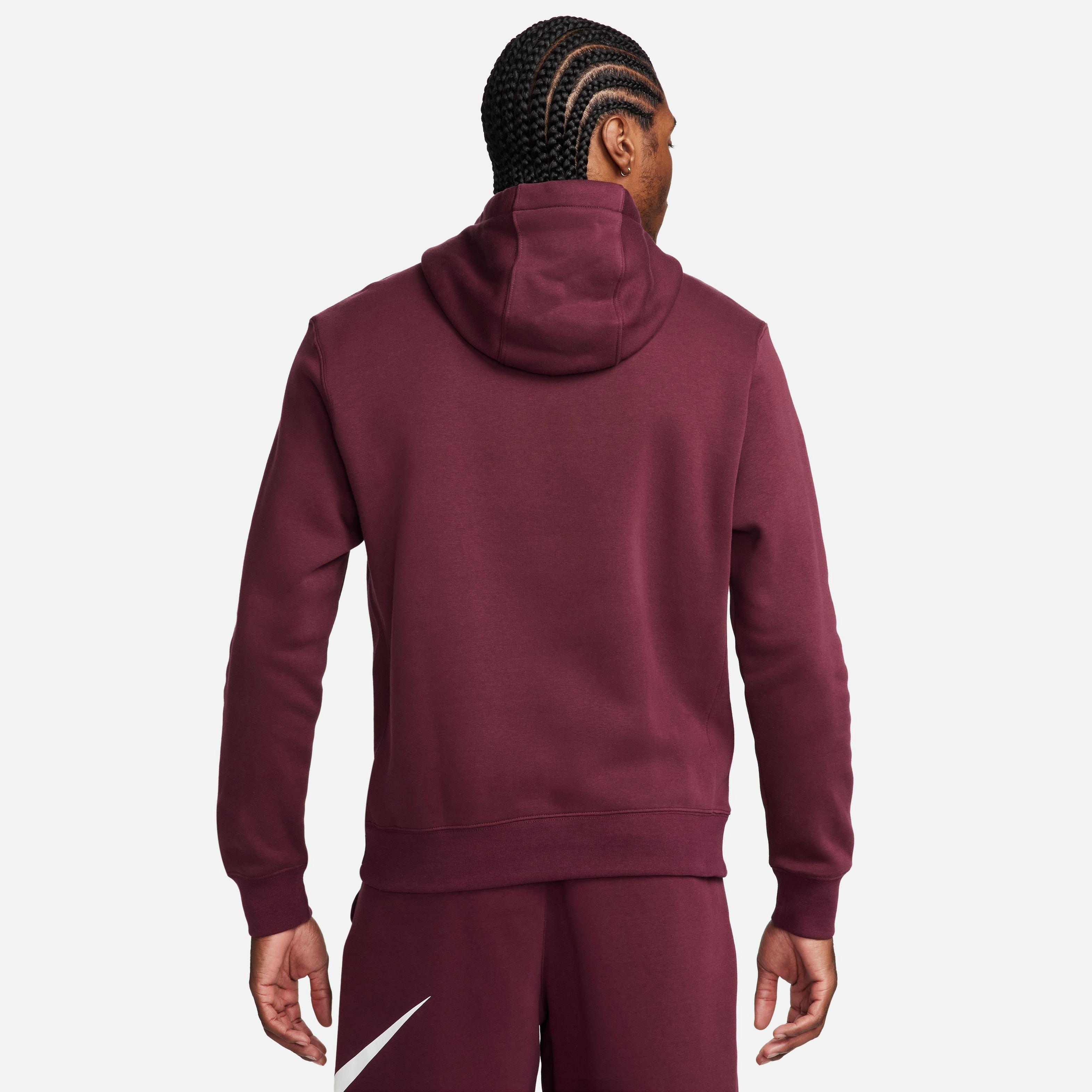 Nike burgundy hoodie best sale mens