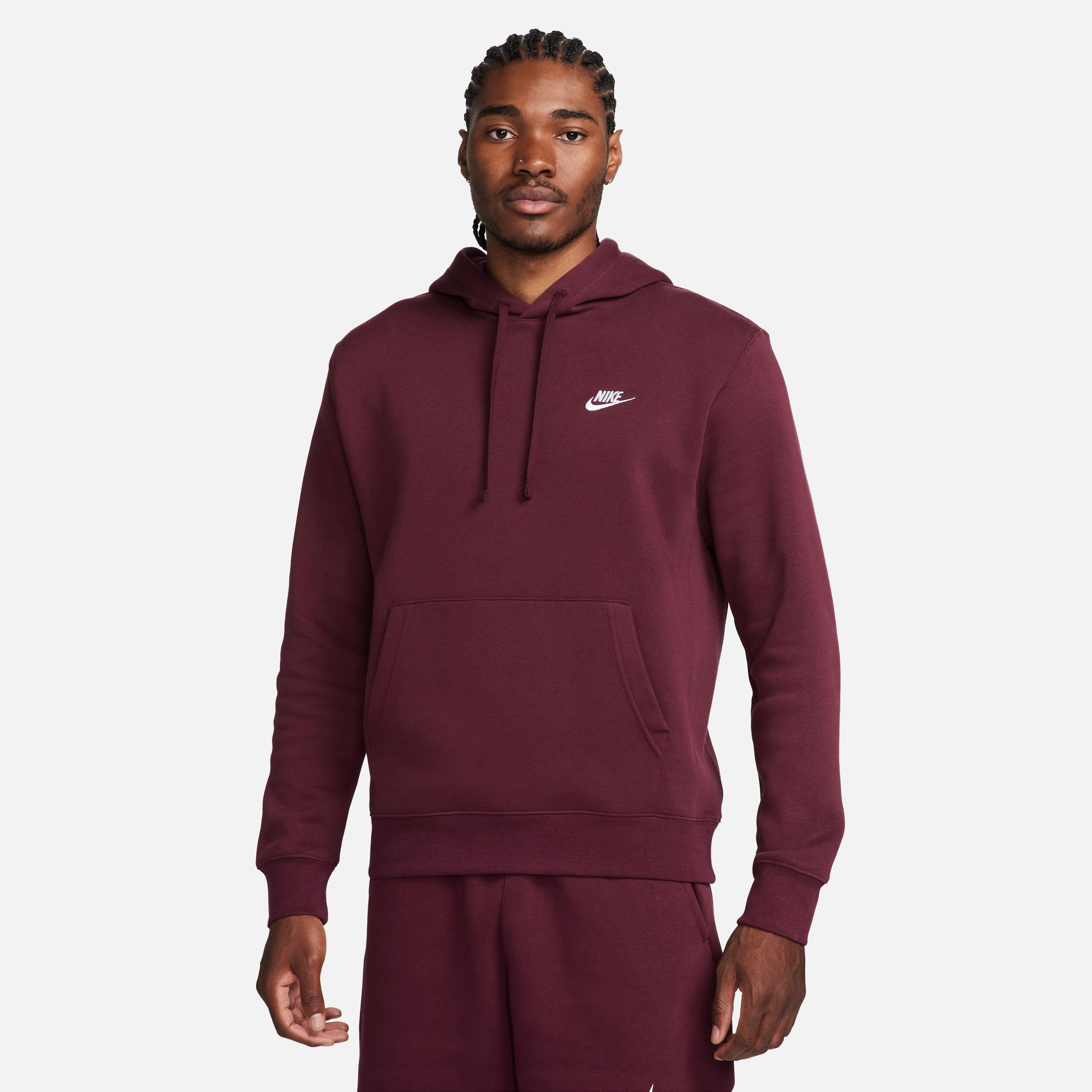 Mens burgundy nike sales hoodie