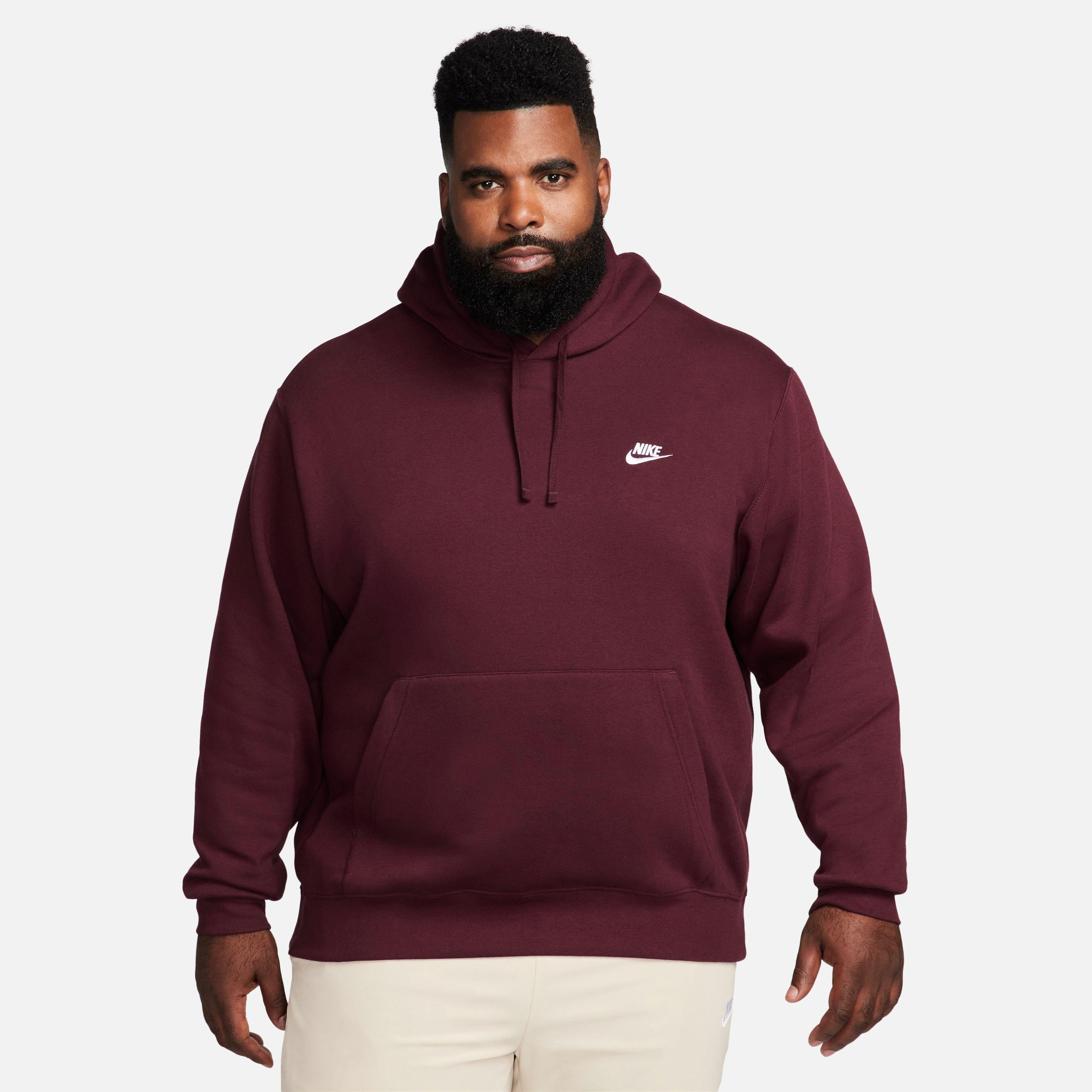 Nike club best sale sweatshirt burgundy