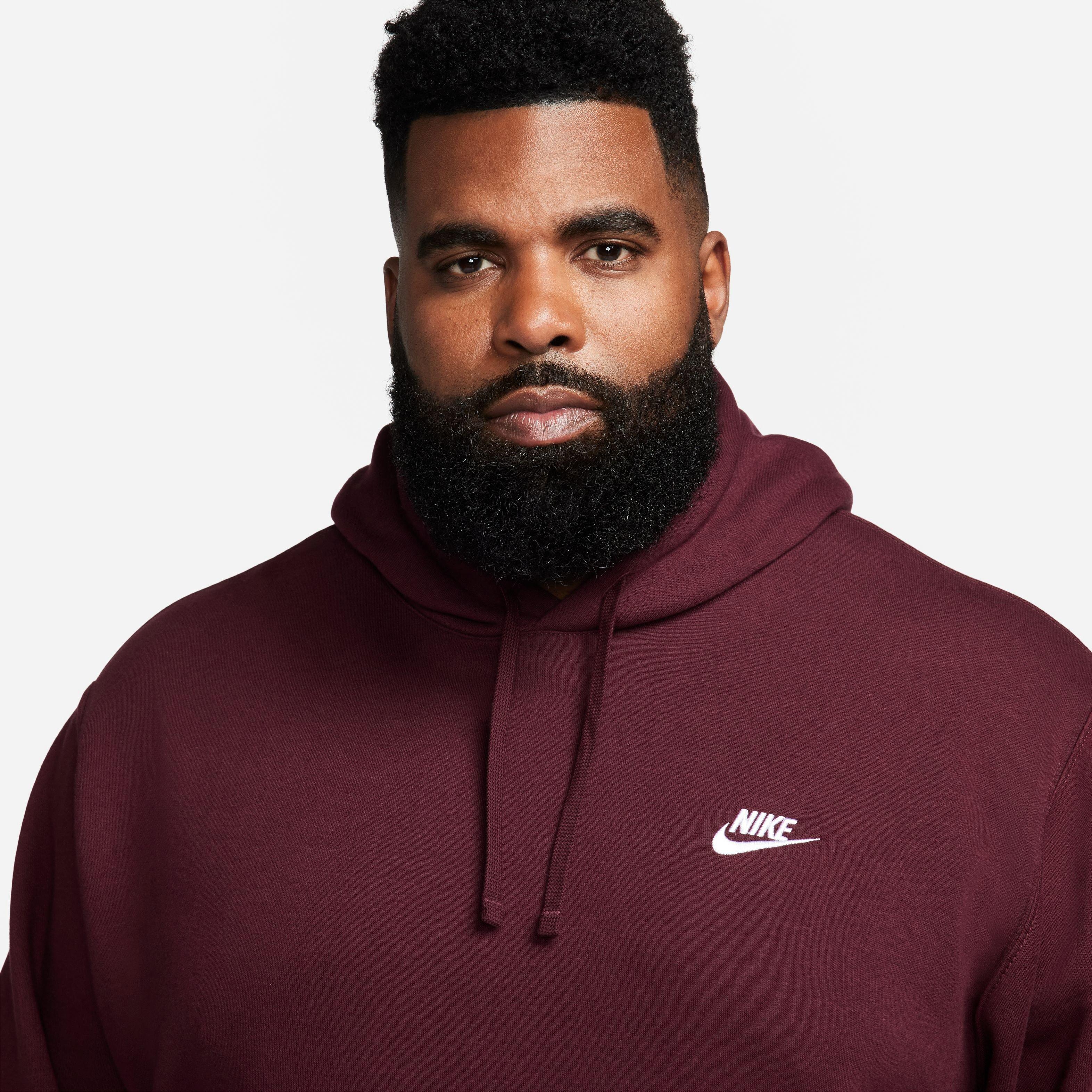 Nike club store fleece hoodie burgundy