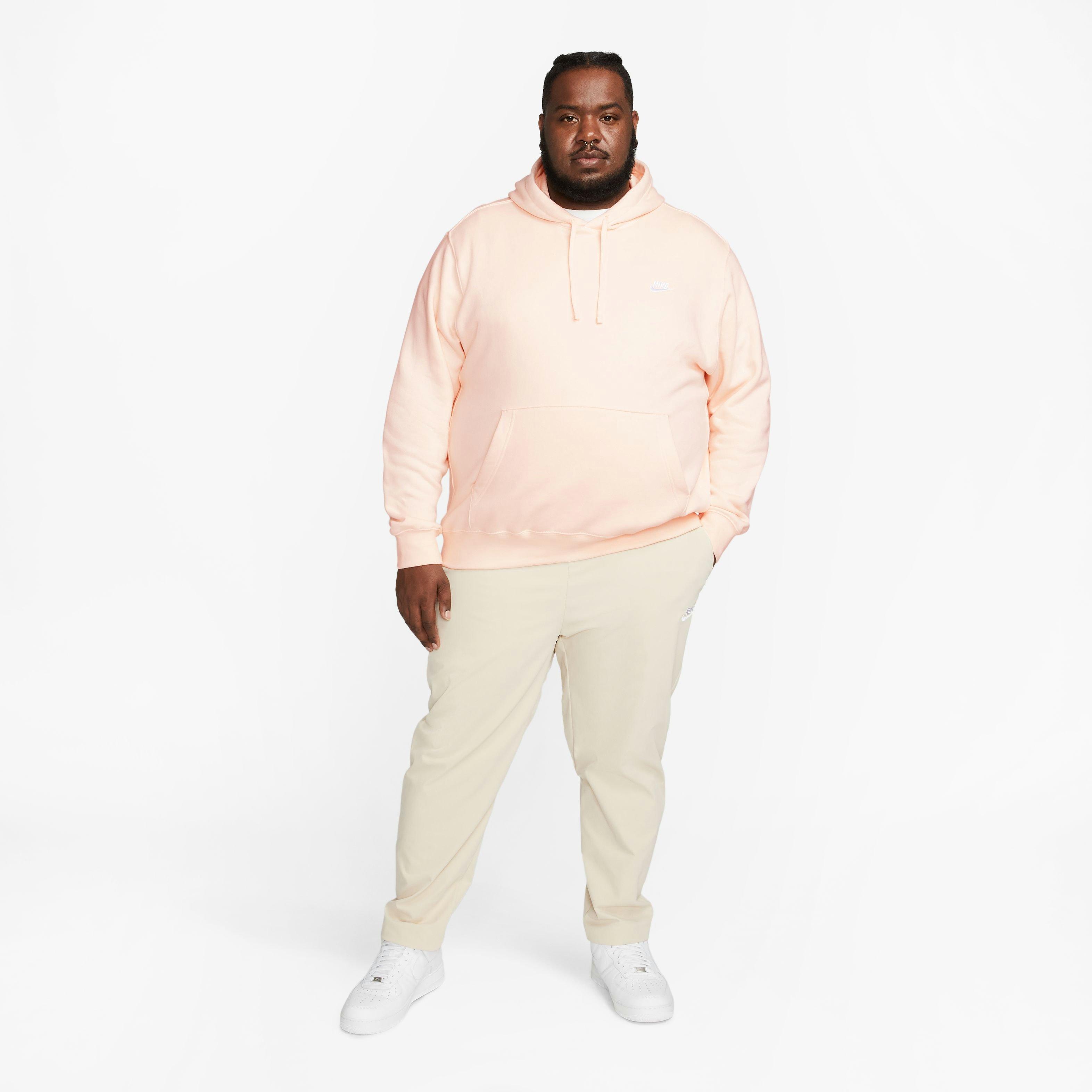 Nike Men's Sportswear Club Fleece Pullover Hoodie-Lt Pink - LT PINK Thumbnail View 15