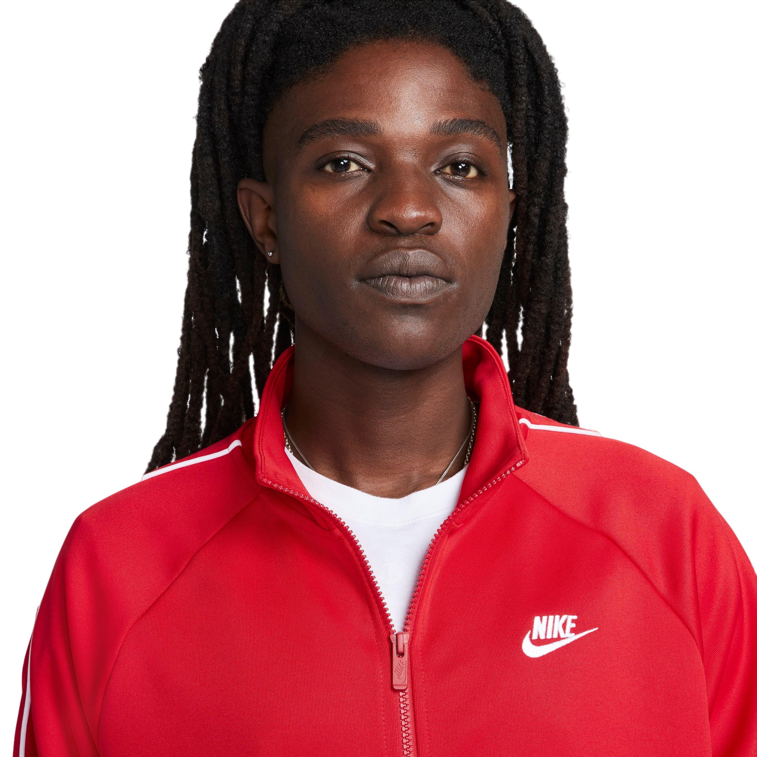 NIKE FULL ZIP RED/WHITE ATHLETIC JACKET MENS 2XL for sale