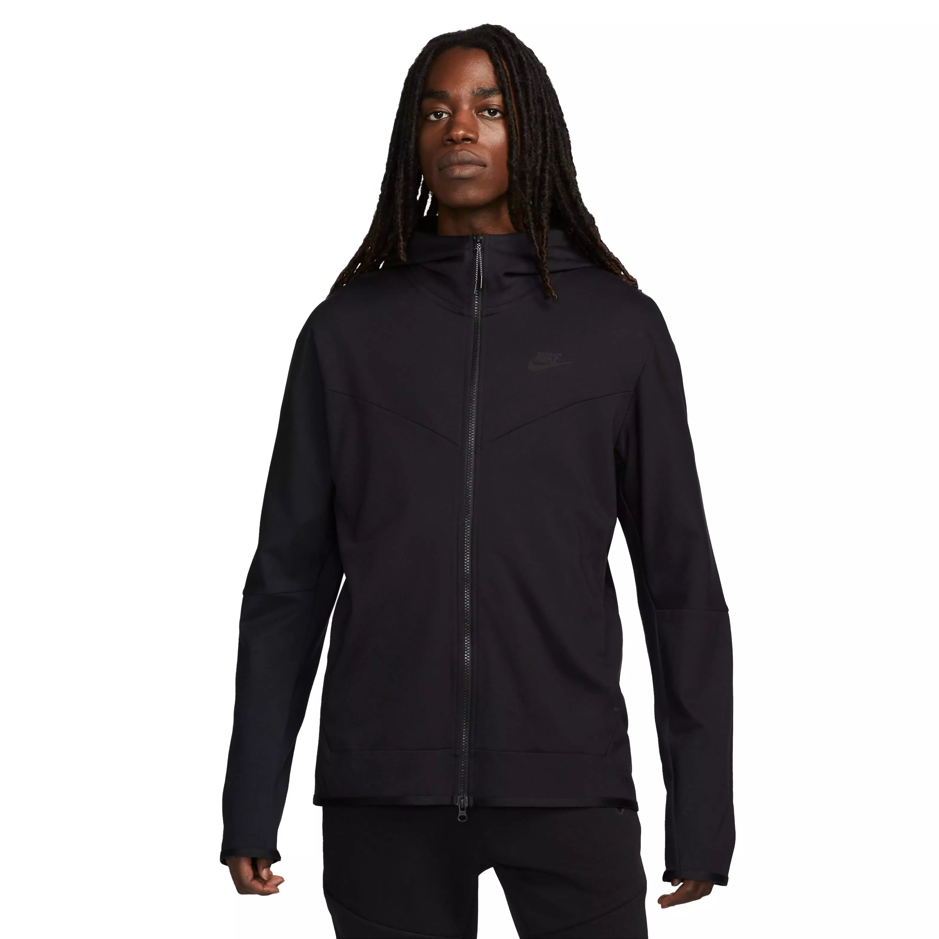 Nike Men's Sportswear Tech Essentials Full-Zip Hooded Jacket-Black - BLACK