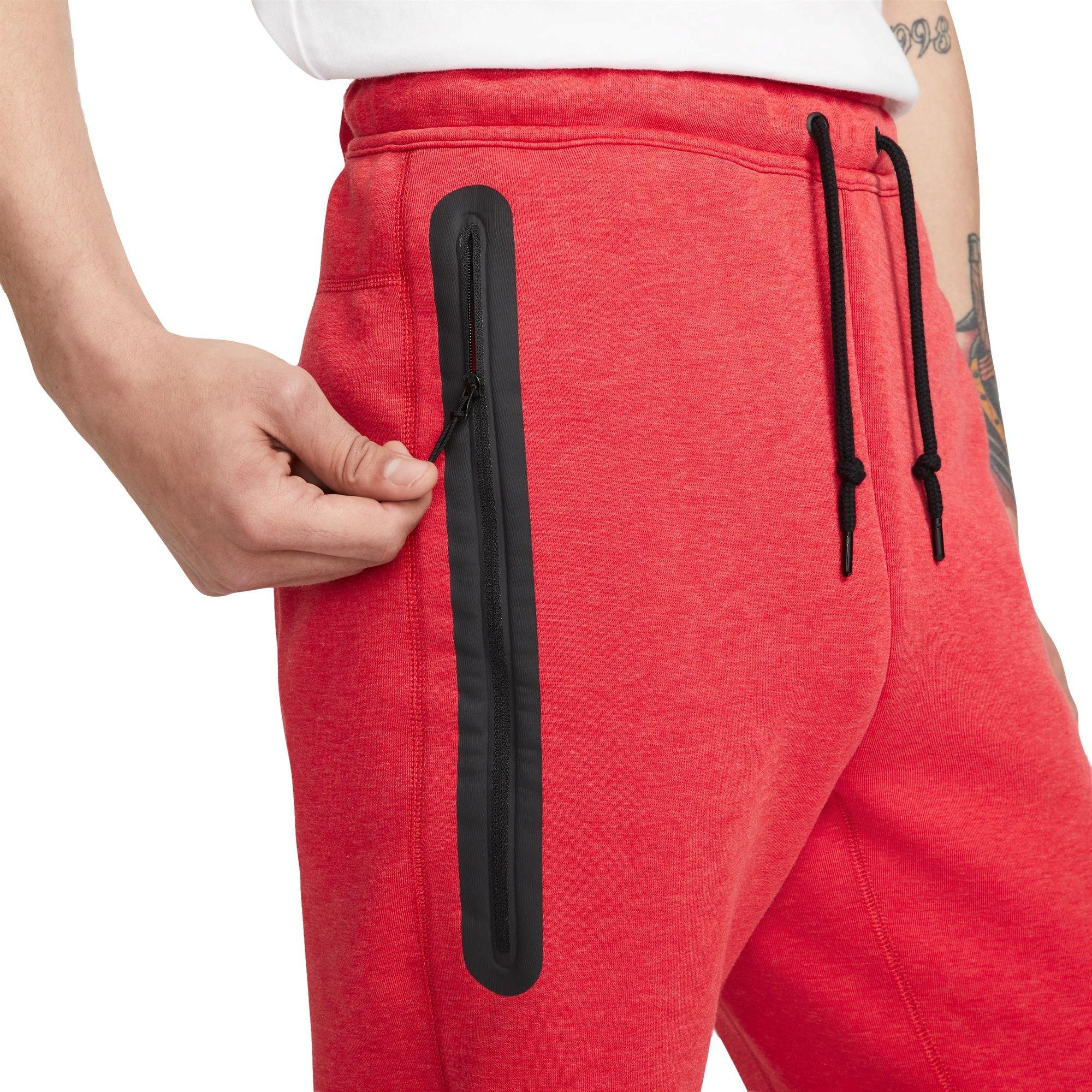 Nike Men's Sportswear Tech Fleece Joggers-Red/Black - Hibbett