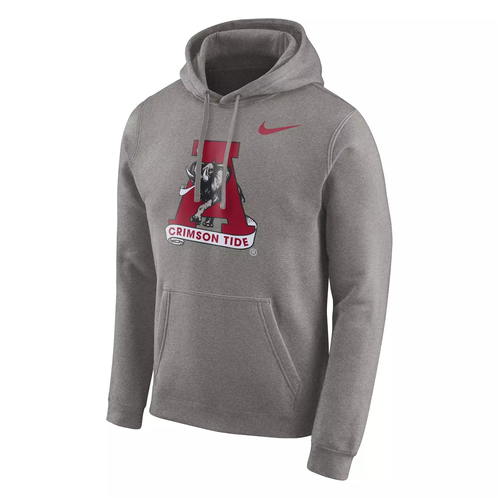 Nike Men's Alabama Crimson Tide Club Fleece Pullover Hoodie - GREY