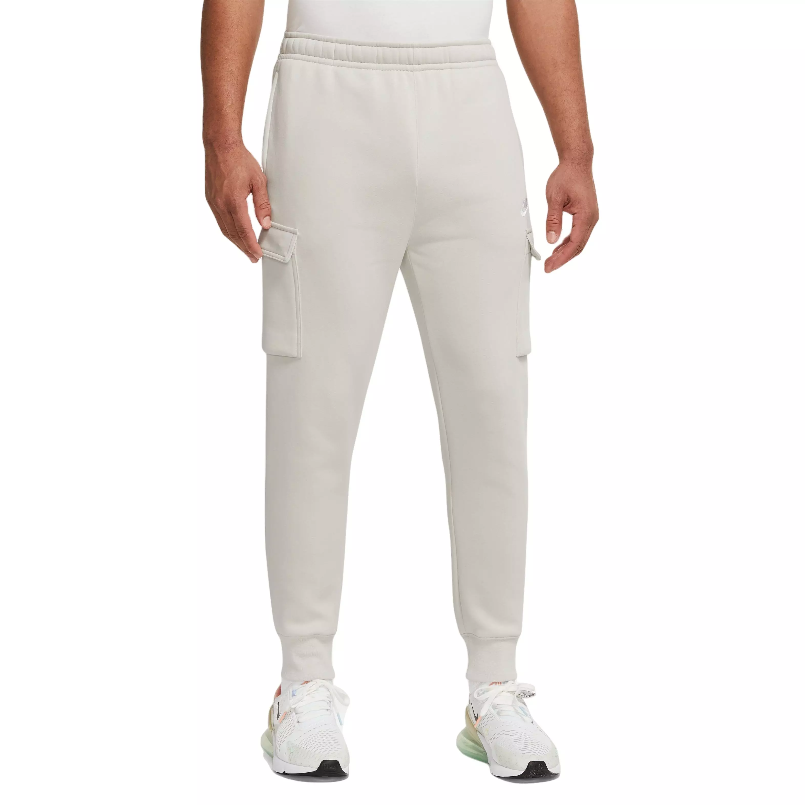 Nike Men's Sportswear Club Fleece Cargo Joggers-Bone - BONE