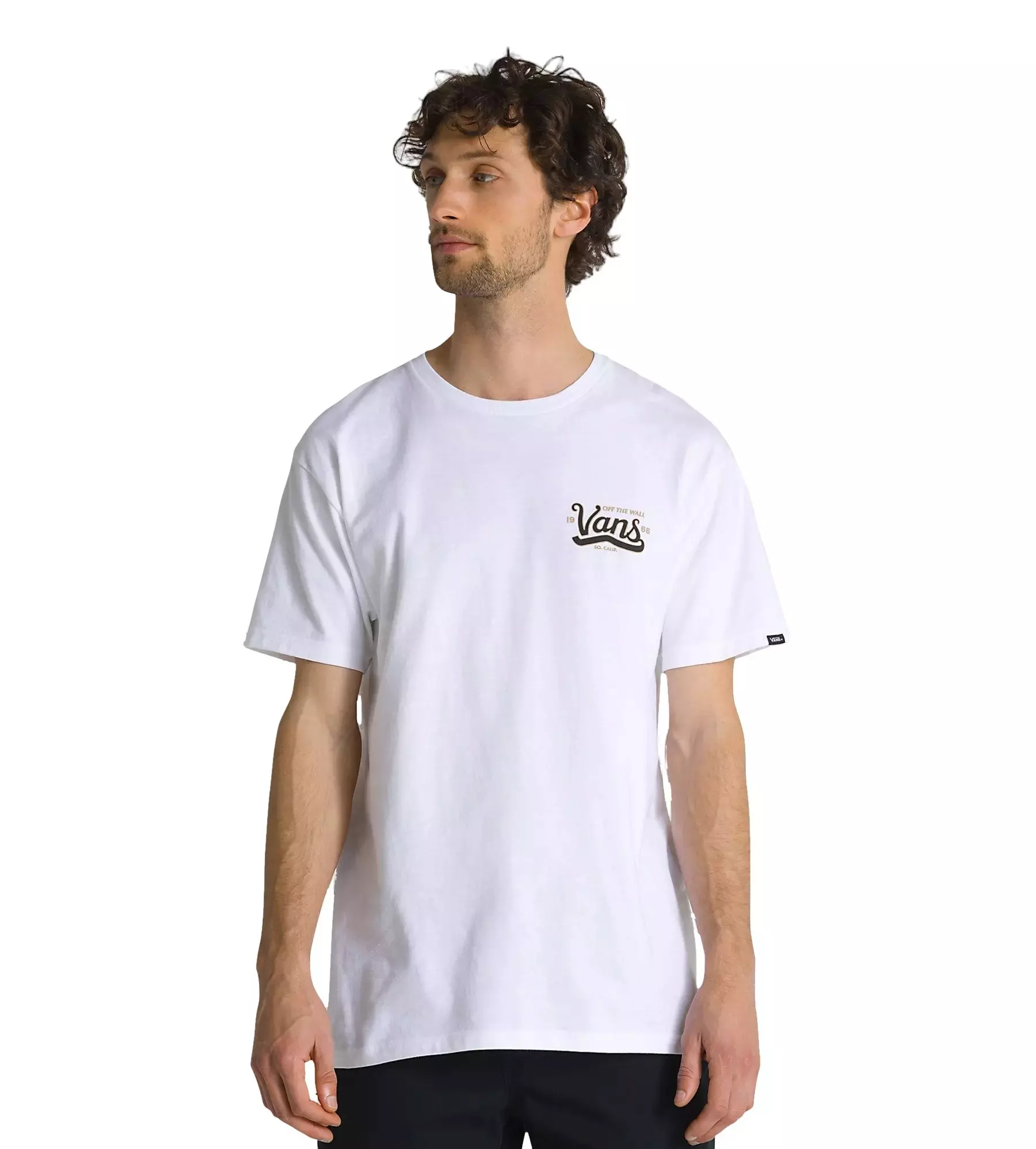 Vans Men's Side Stripe Tee-White - WHITE