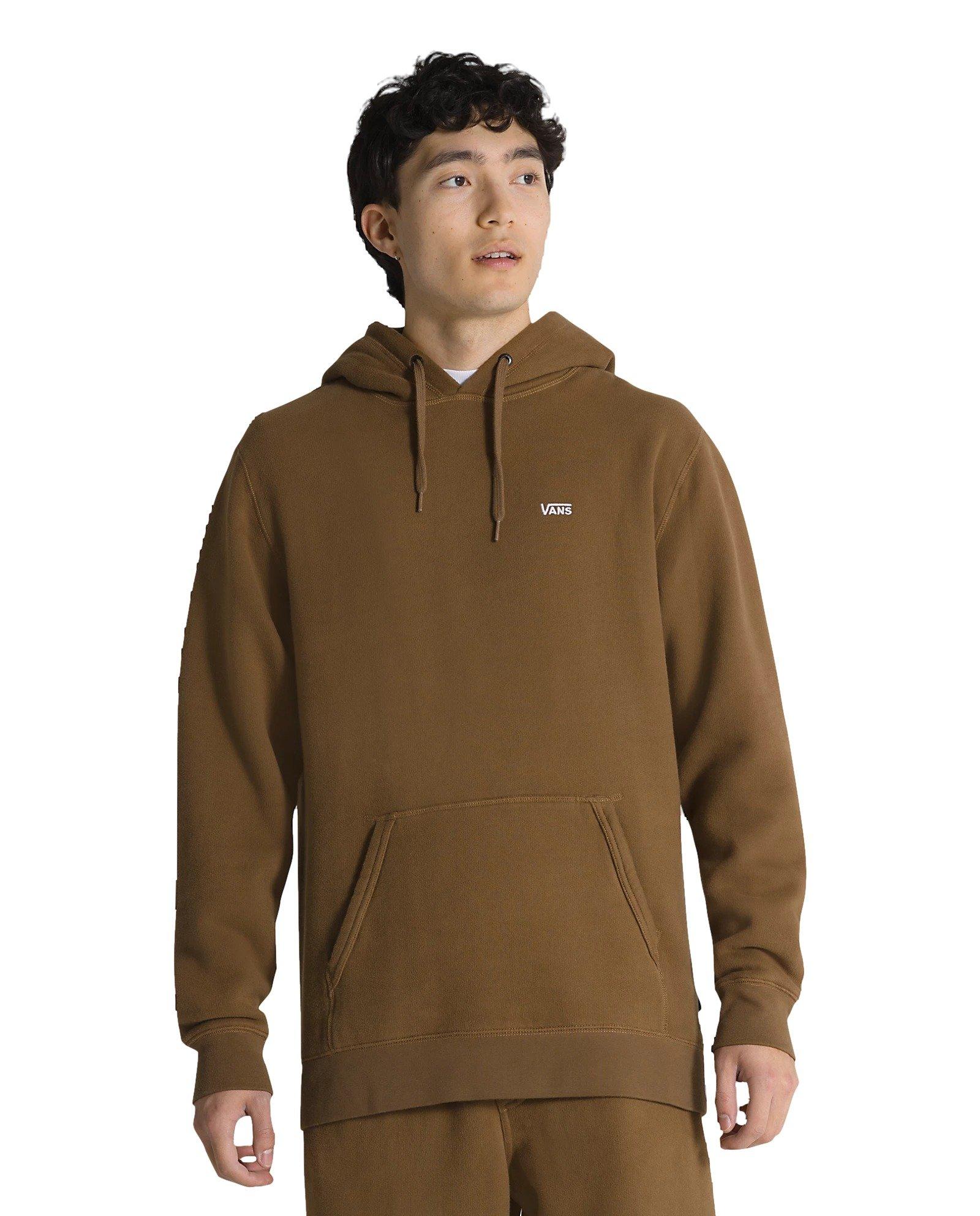 Vans Men's Left Chest Logo Pullover Hoodie-Brown - BROWN Thumbnail View 1