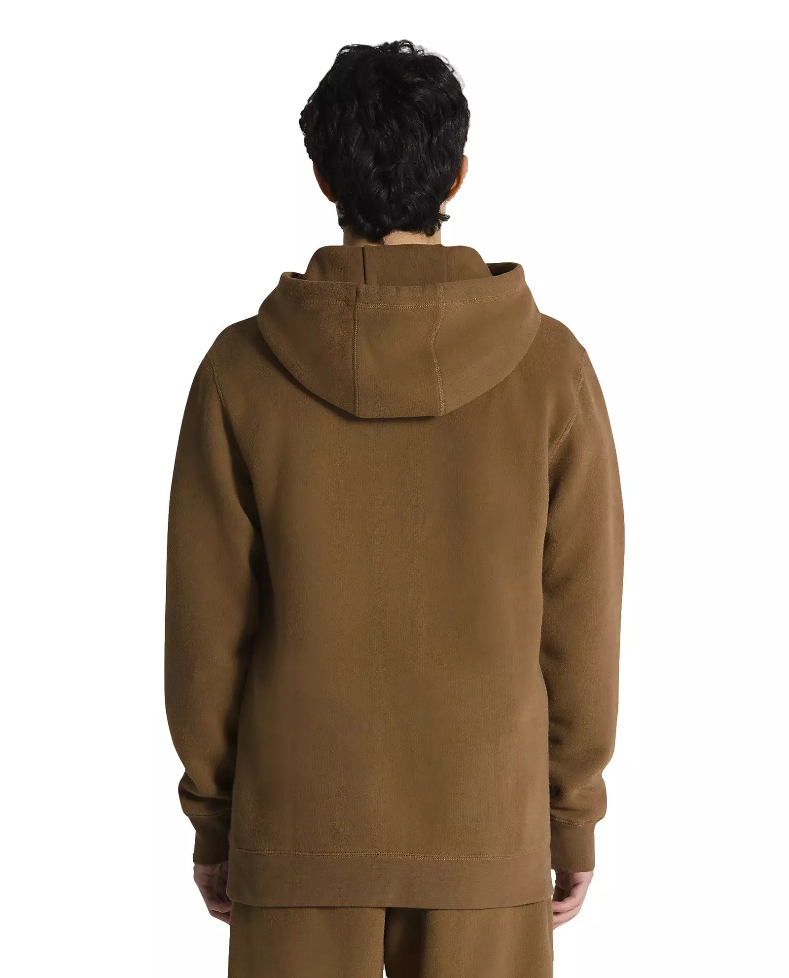Vans Men's Left Chest Logo Pullover Hoodie-Brown - BROWN