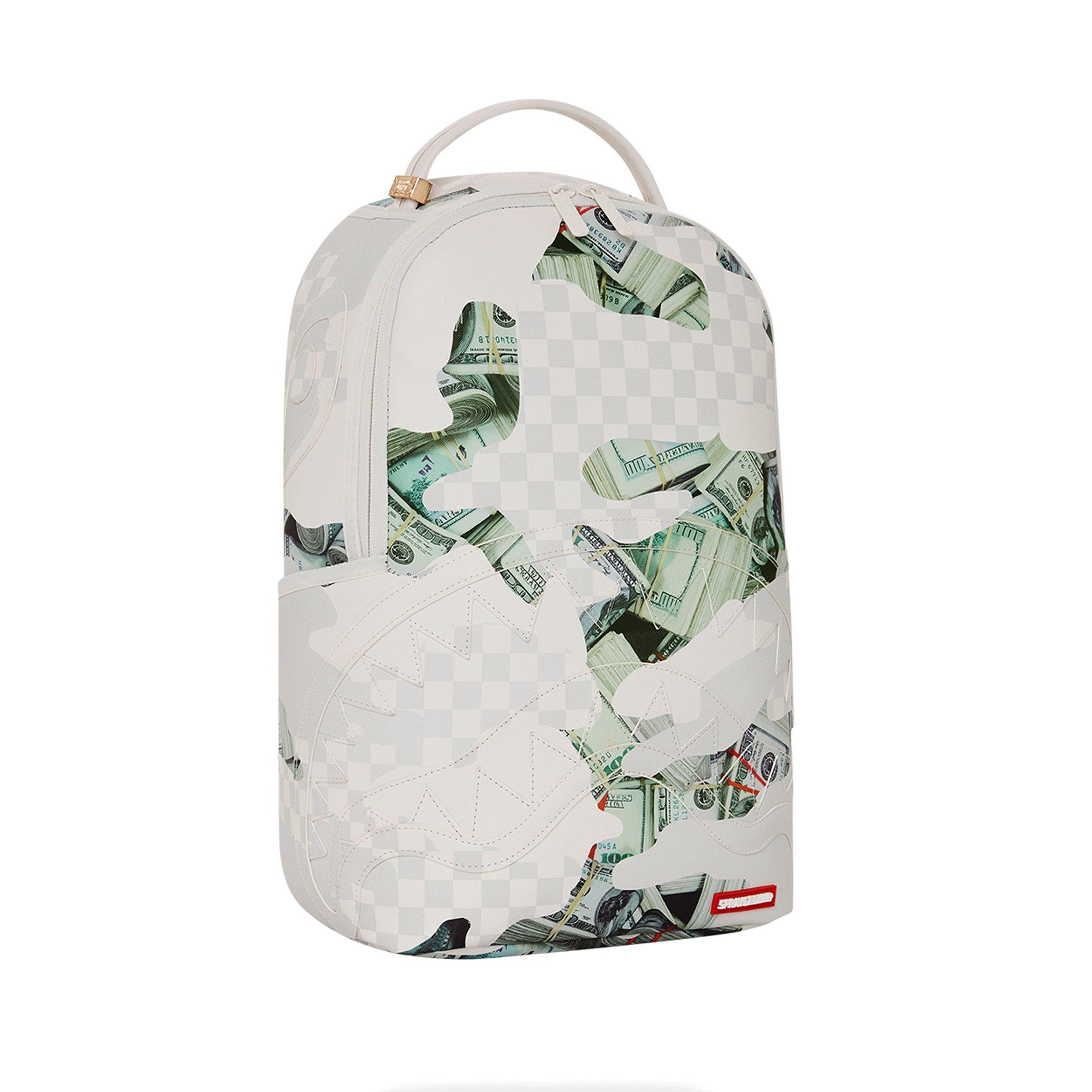 THE SPRAYGROUND DIY WHITE BACKPACK (VEGAN LEATHER & INNER MONEY